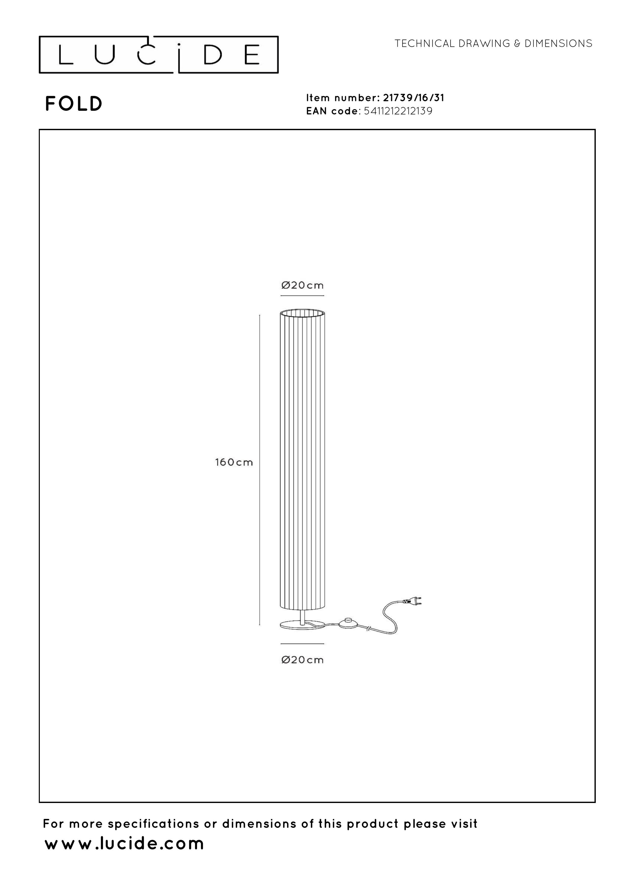 Fold, Golvlampa, Vit - 20 cm