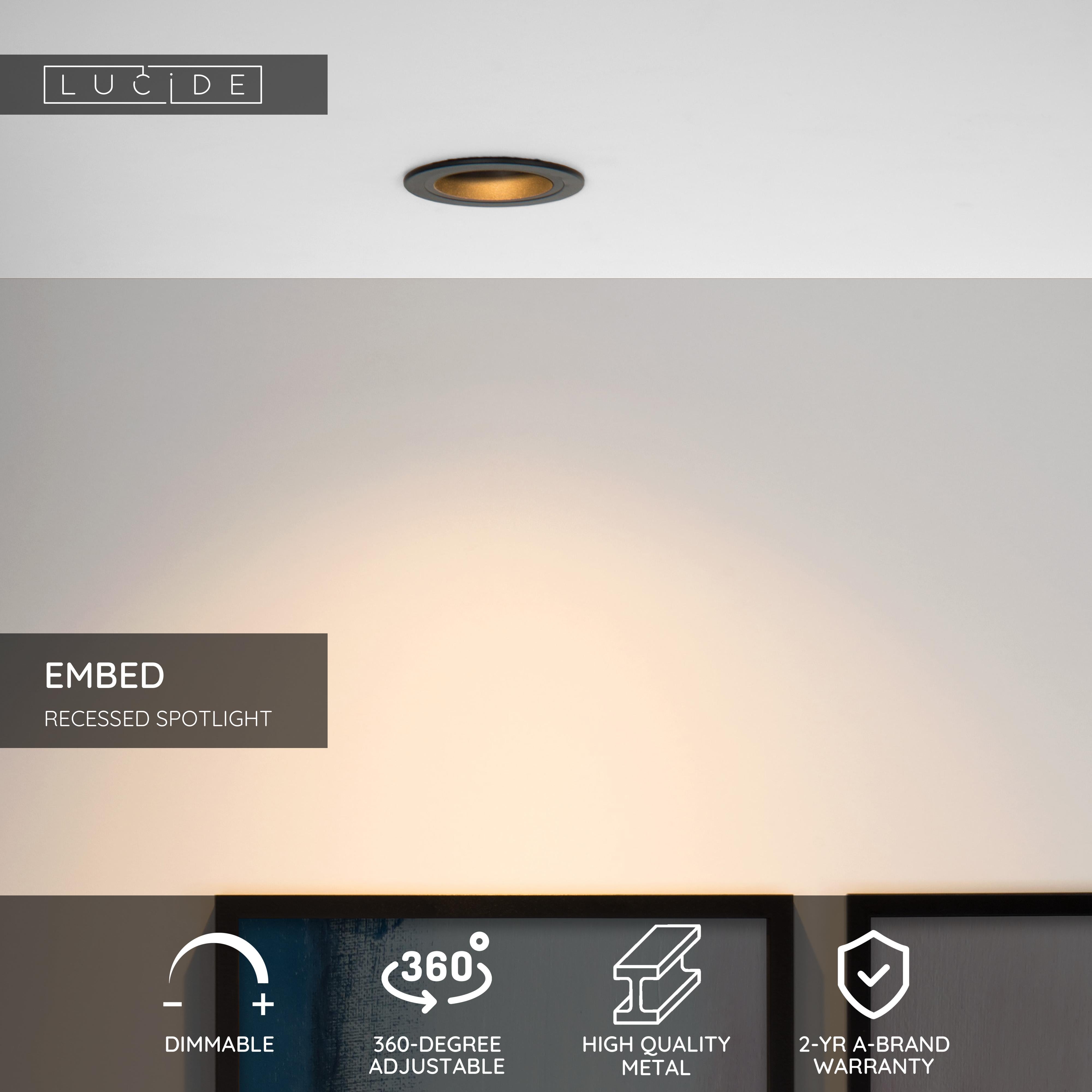 Embed, Infälld belysning, Svart - 9,1 cm
