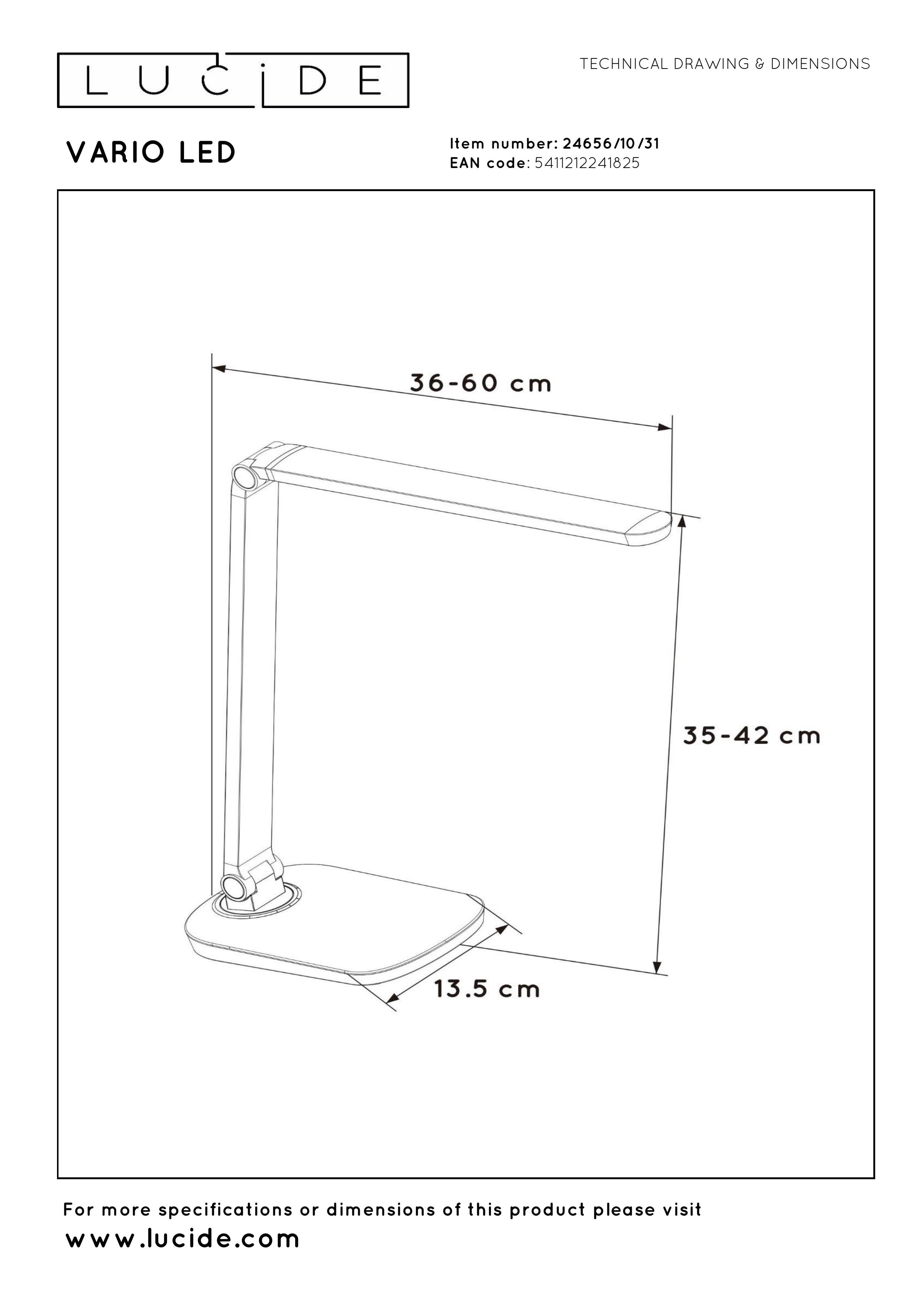 Vario LED, Skrivbordslampa, Vit - 60 cm