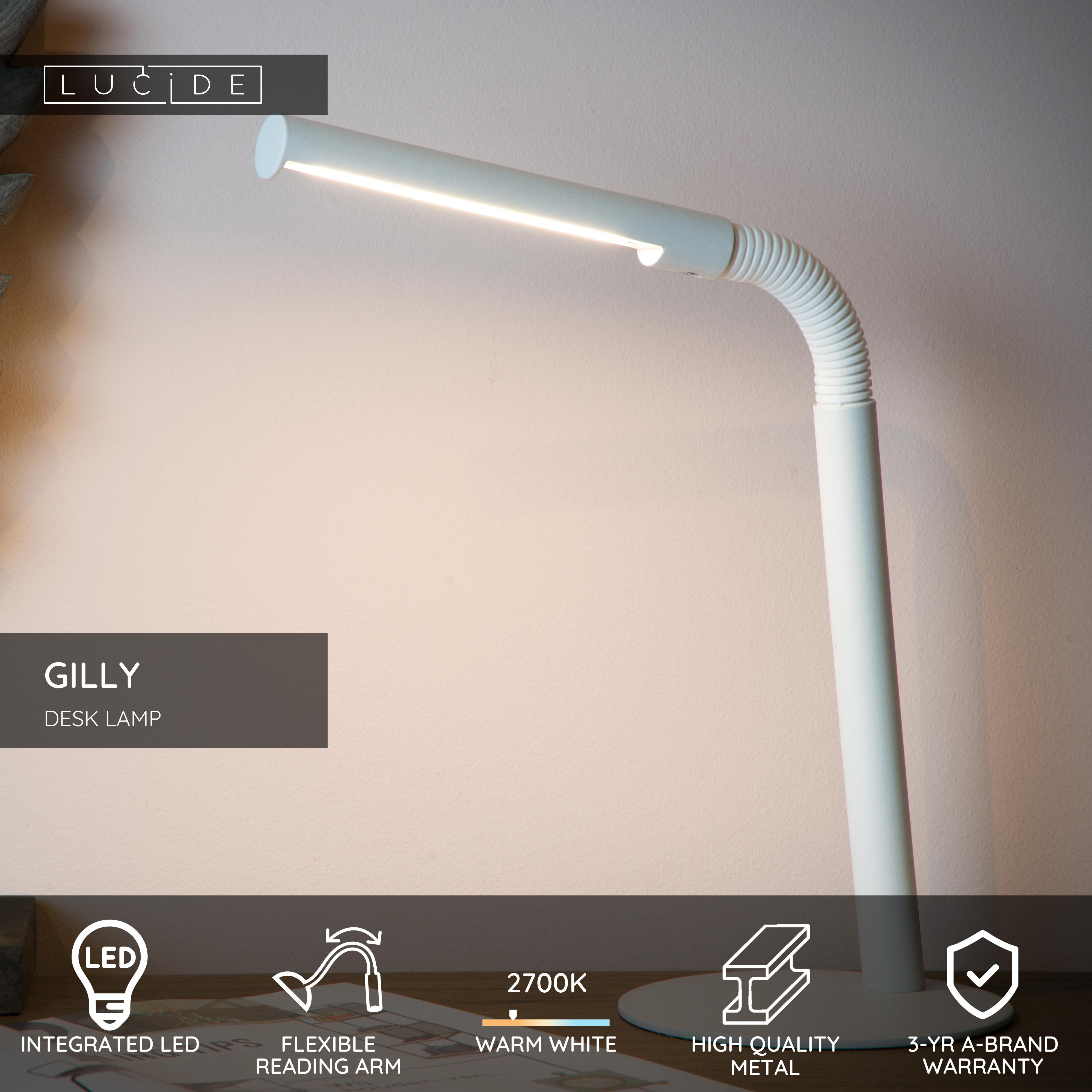 Gilly, Skrivbordslampa, Vit - 14 cm
