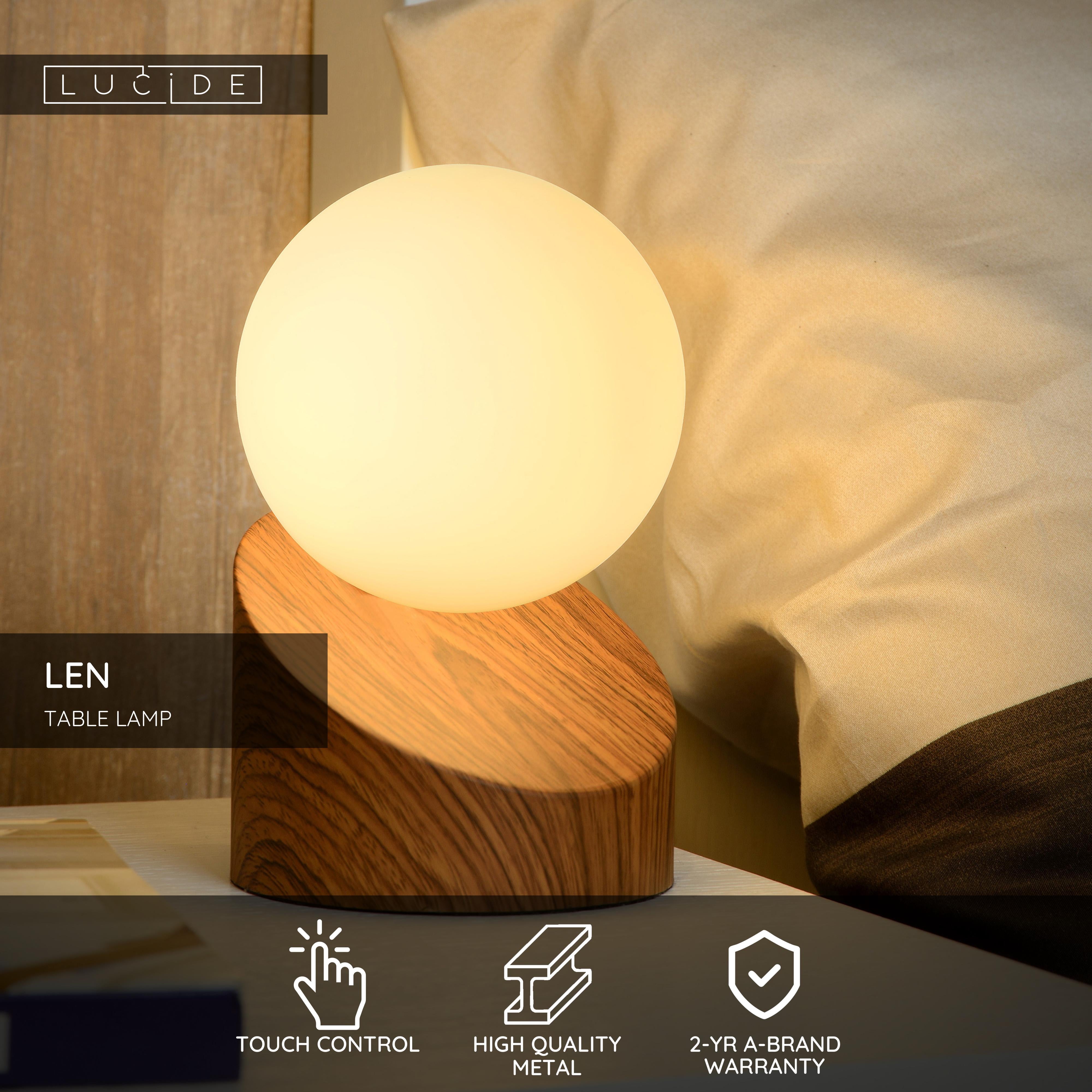 Len, Bordslampa, Trä - 10 cm