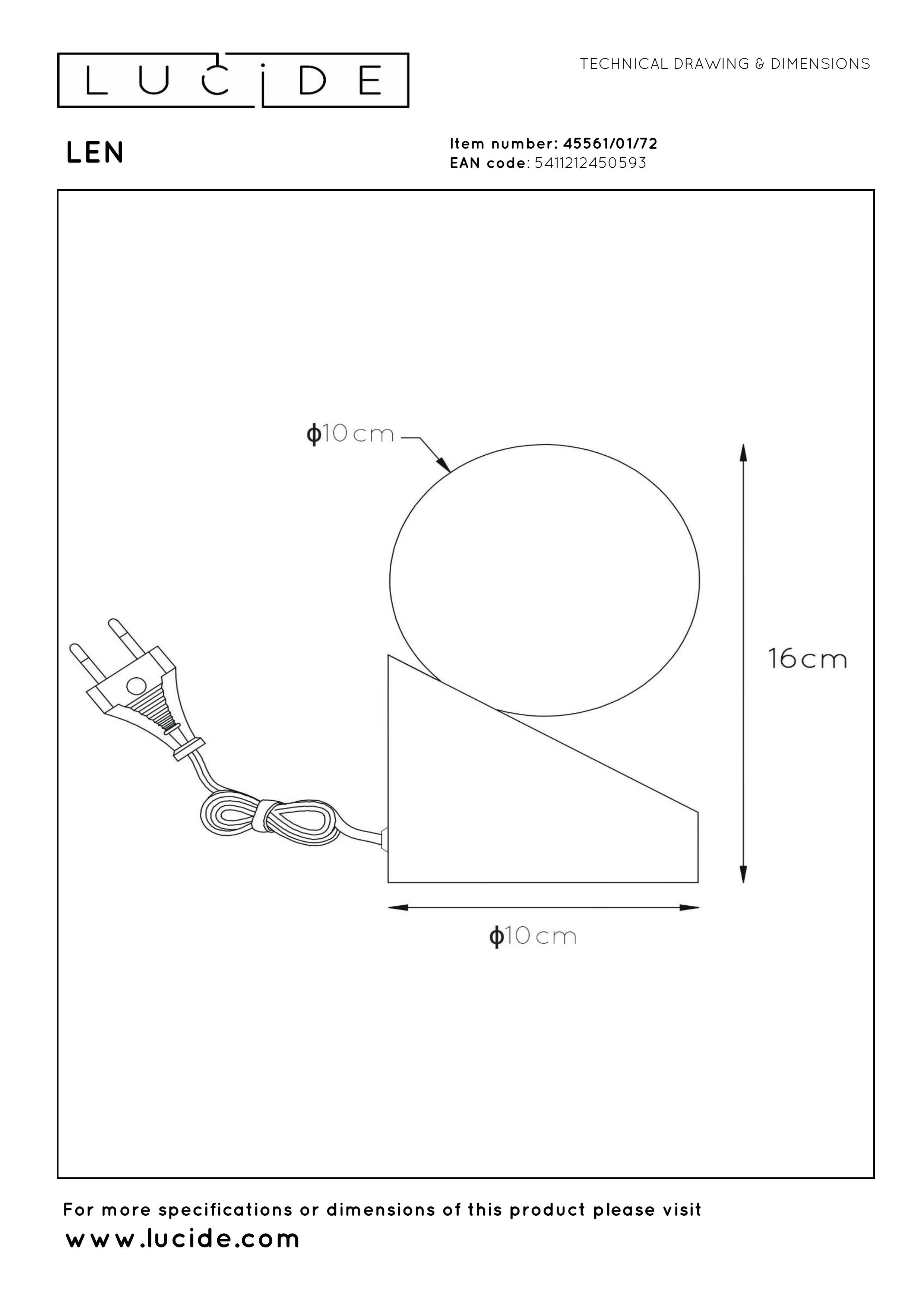 Len, Bordslampa, Ljust trä - 10 cm