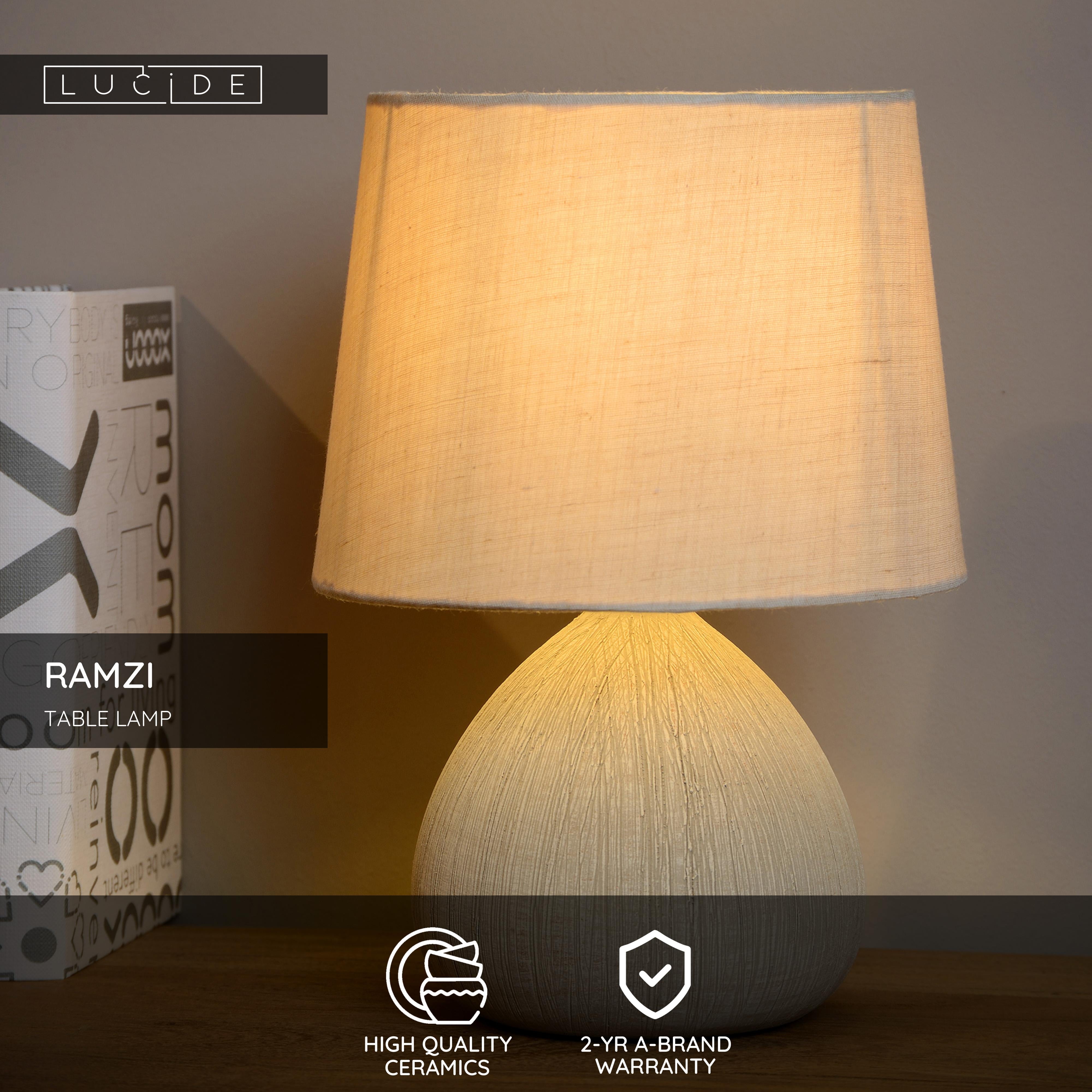 Ramzi, Bordslampa, Krämfärgad - 18 cm