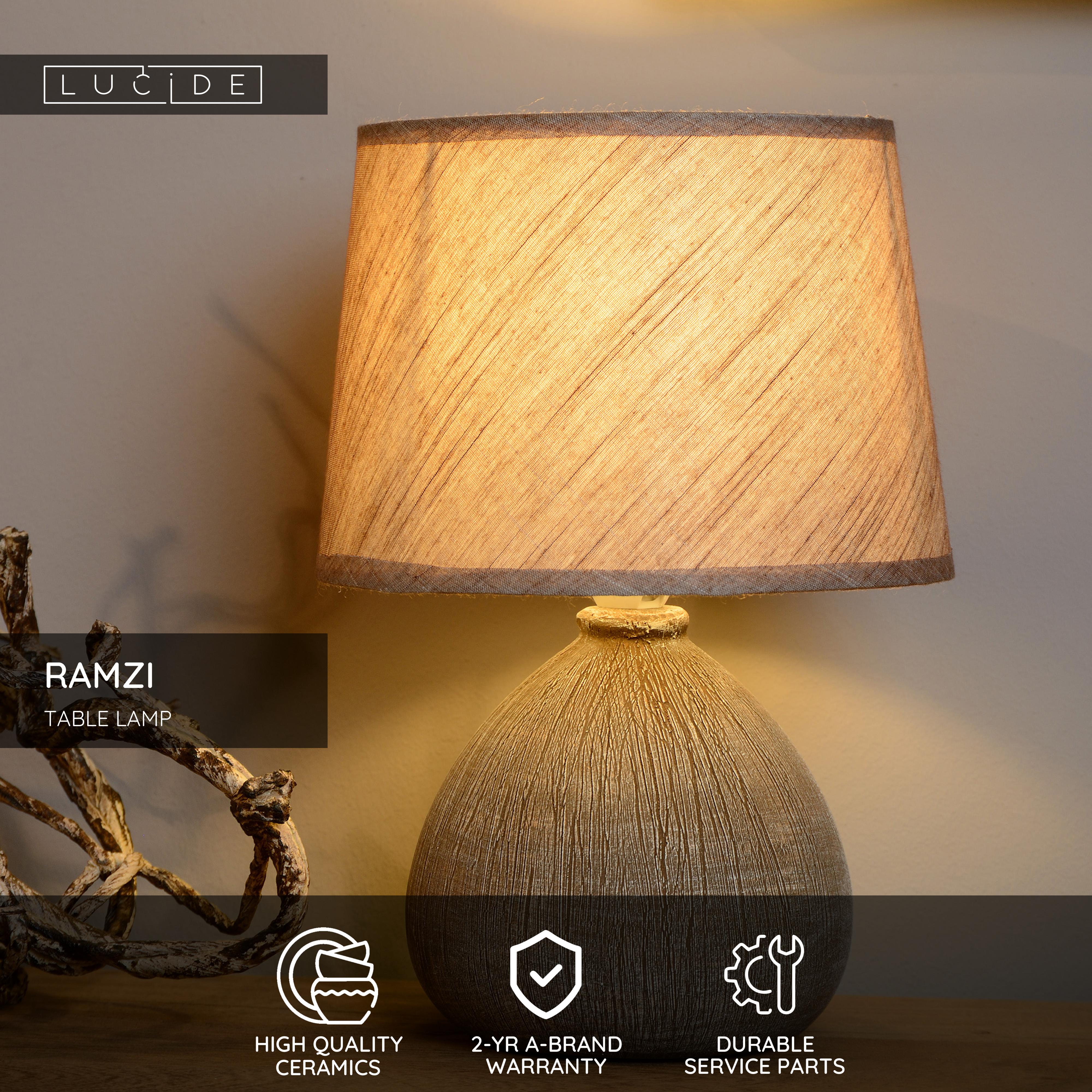 Ramzi, Bordslampa, Brun - 18 cm
