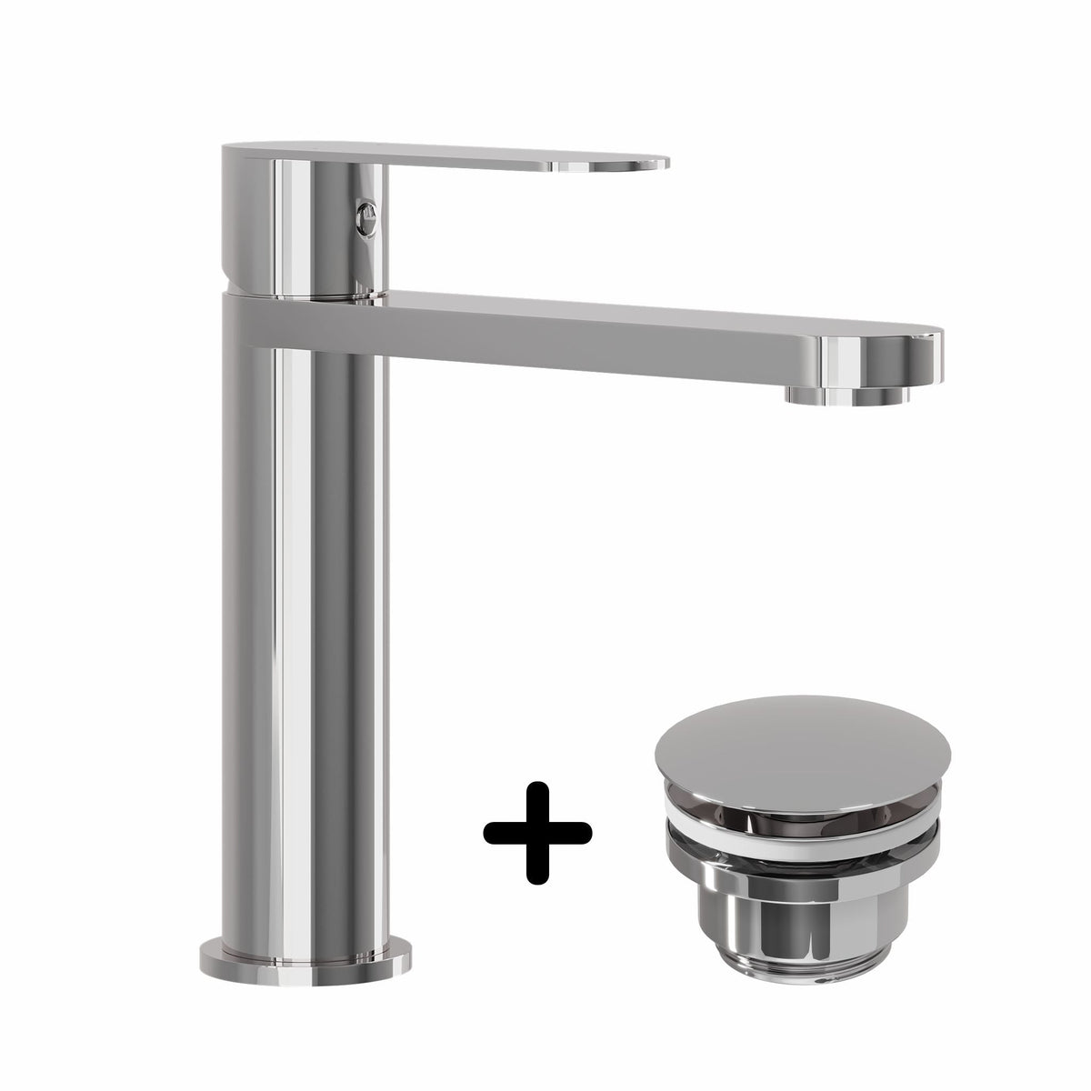 Basin Mixer & Rødby Waste Set – 17.8 cm – Chrome – Tårnby - MASTERSTORE - 8595677159684 - Washbasin Mixers - 48-017-02-83-02 - 8595677159684