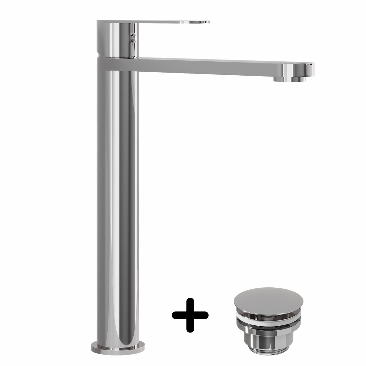 Tall Basin Mixer & Rødby Waste Set – 27.3 cm – Chrome – Tårnby - MASTERSTORE - 8595677159868 - Washbasin Mixers - 48-027-02-83-02 - 8595677159868