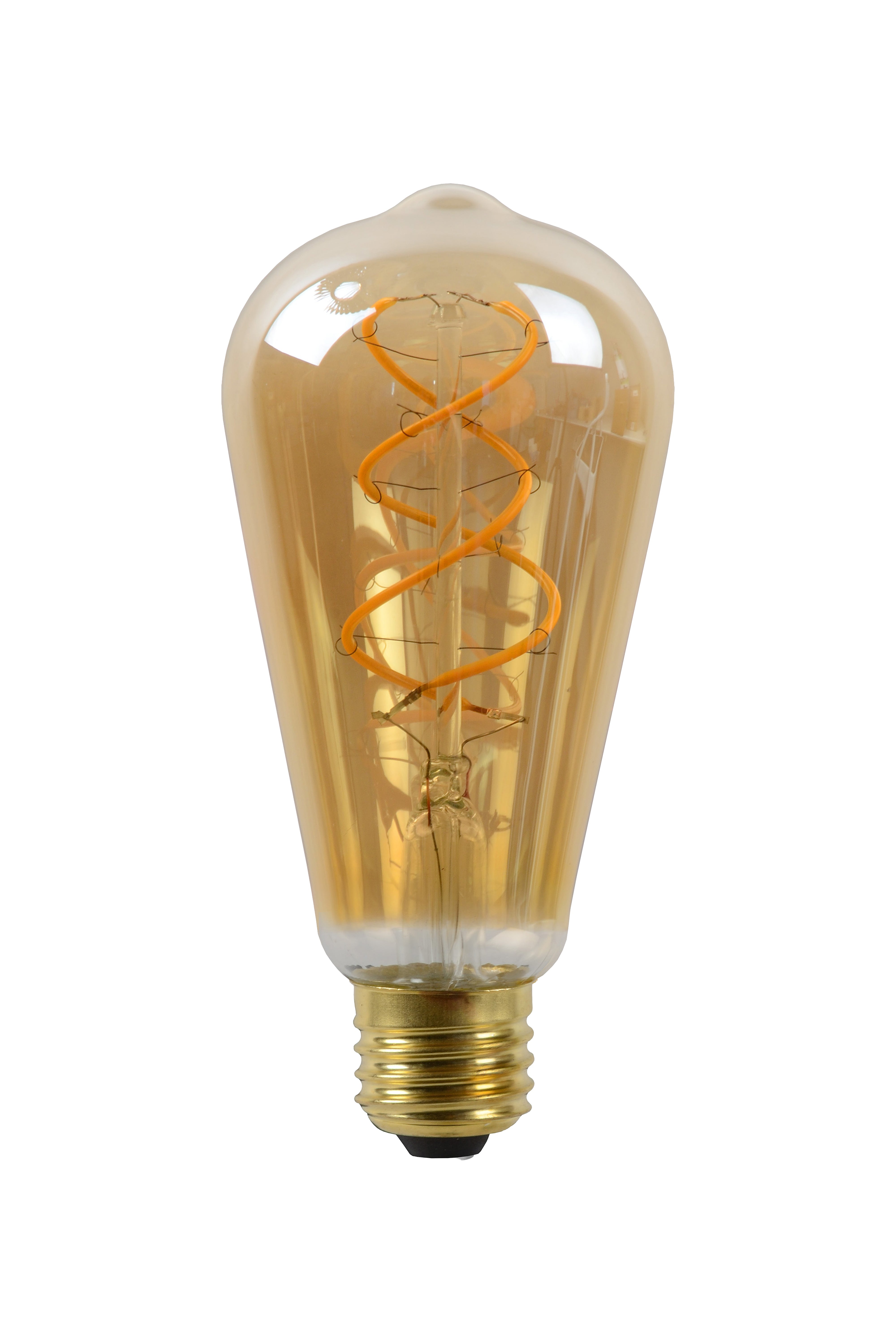 St64, glödtrådslampa, bärnstensfärgad - 6,4 cm
