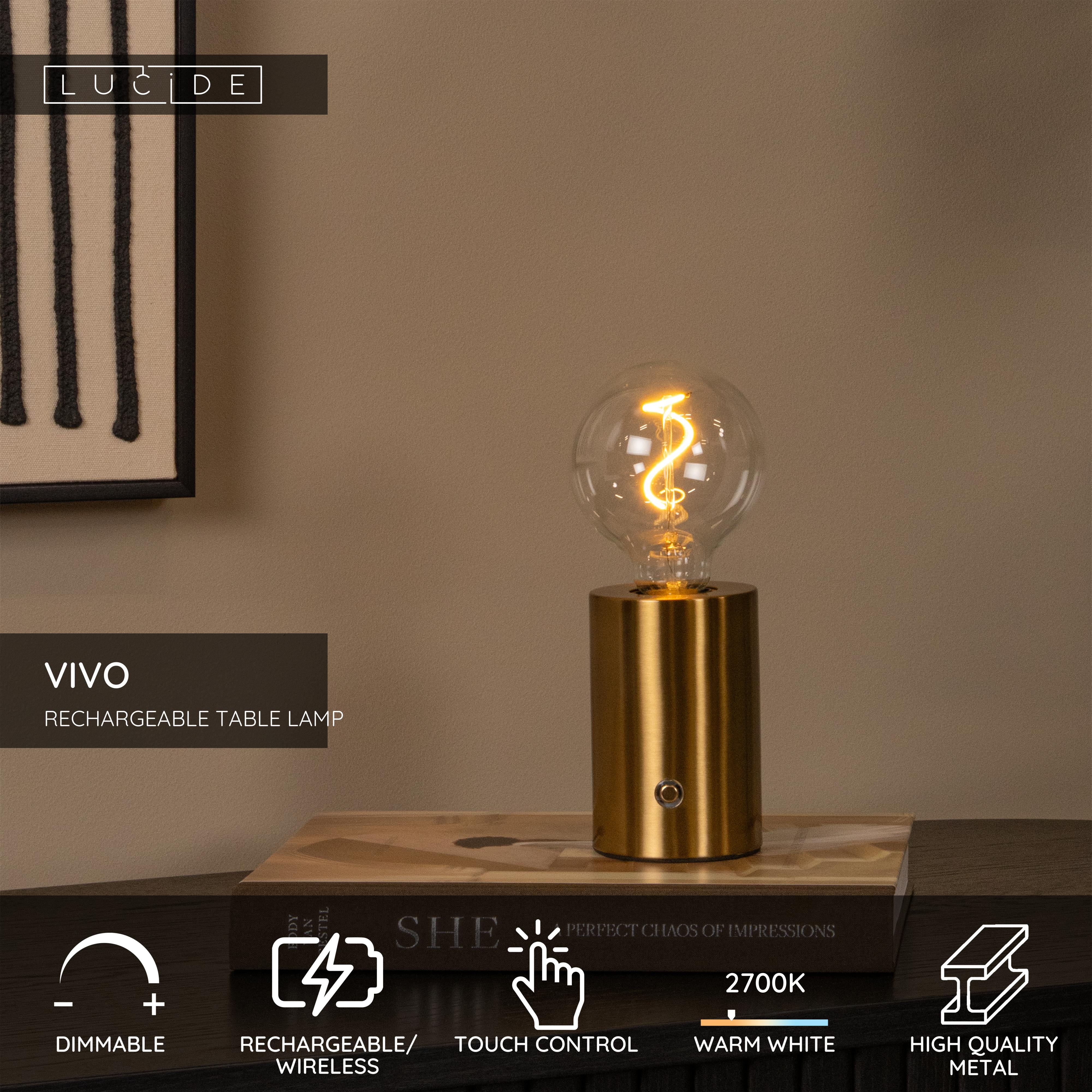 Vivo, Bordslampa, Matt Guld / Mässing - 8 cm