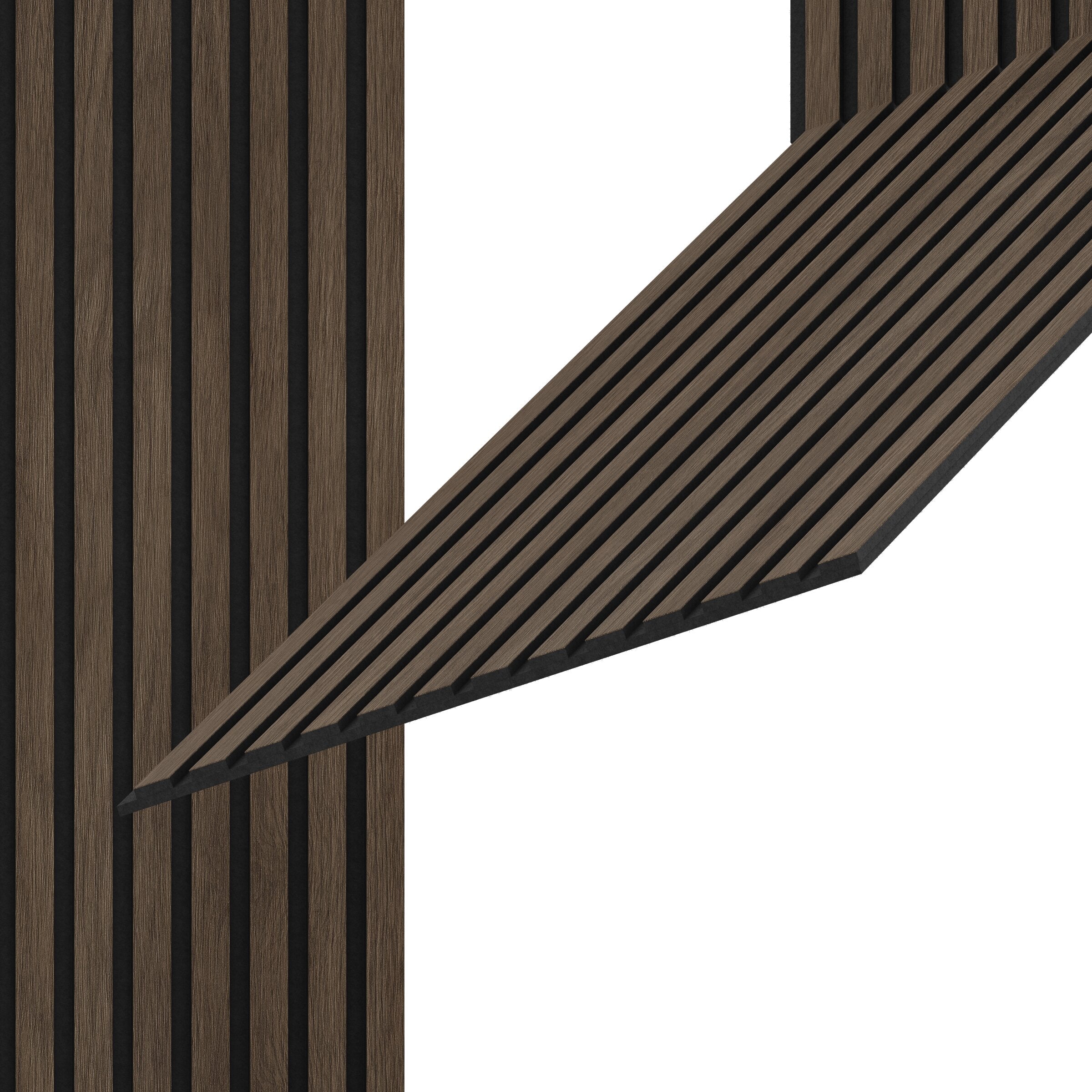 Akustikpanel 240 x 52 cm - 12 mm - Valnöt - Vasahamn
