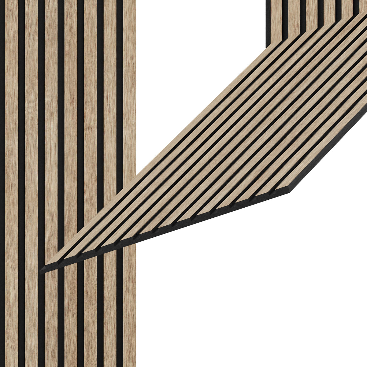 Akustikpanel 240 x 52 cm - 12 mm - Ljus ek - Vasahamn
