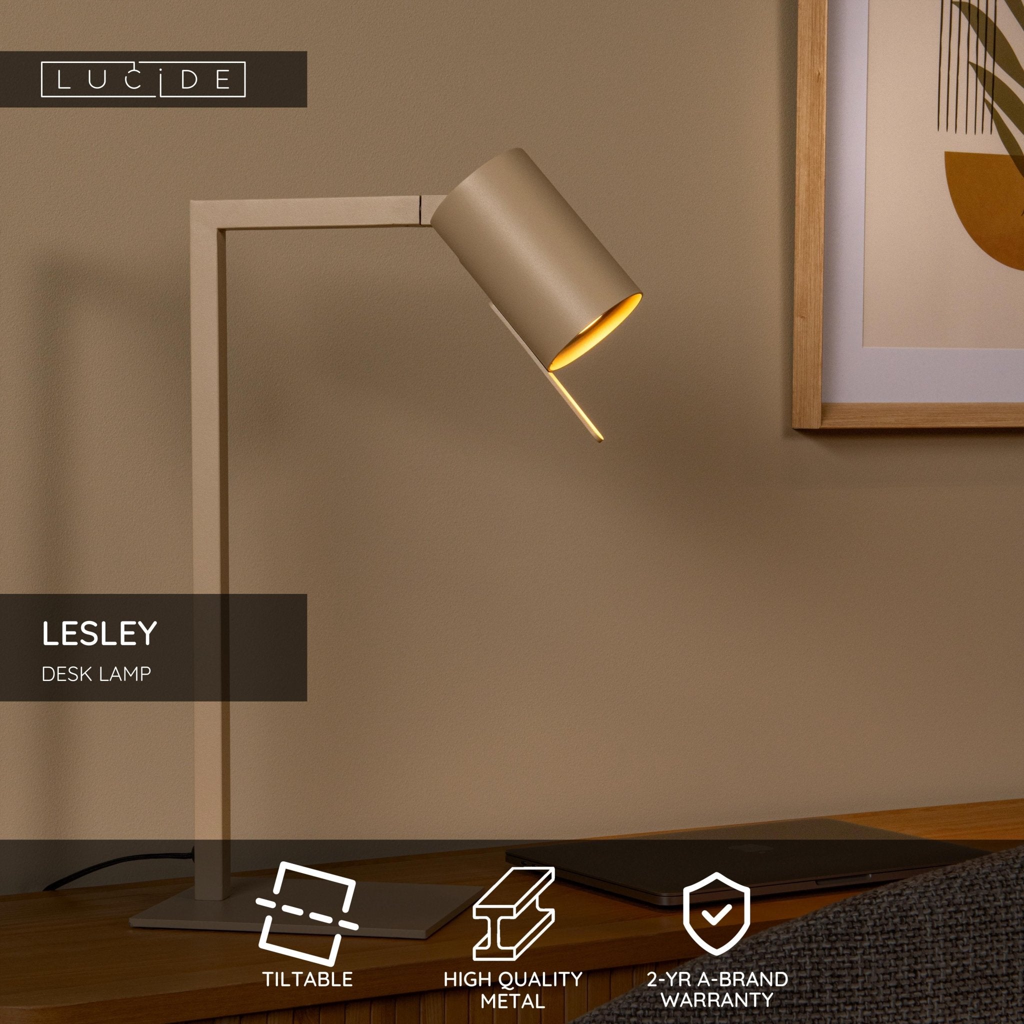 Lesley, skrivbordslampa, Taupe - 16 cm - Bordslampor - Lesley, skrivbordslampa, Taupe - 16 cm - 
