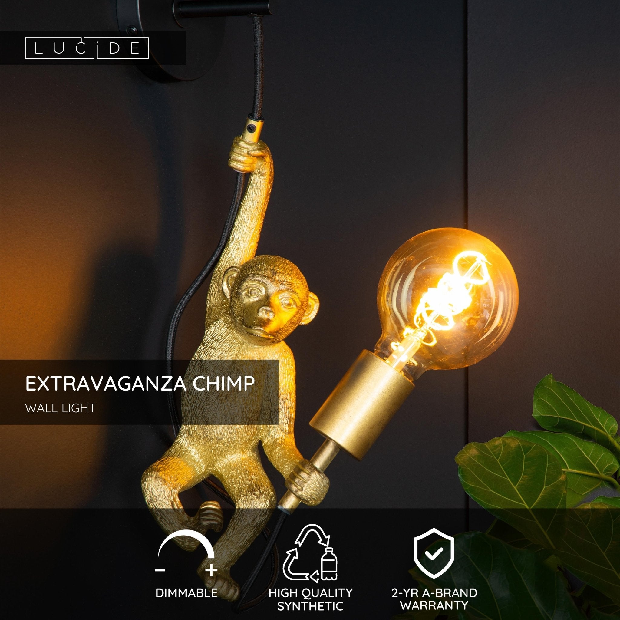 Extravaganza Chimp, Vägglampor, Svart - 14 cm - Vägglampor - Extravaganza Chimp, Vägglampor, Svart - 14 cm - 