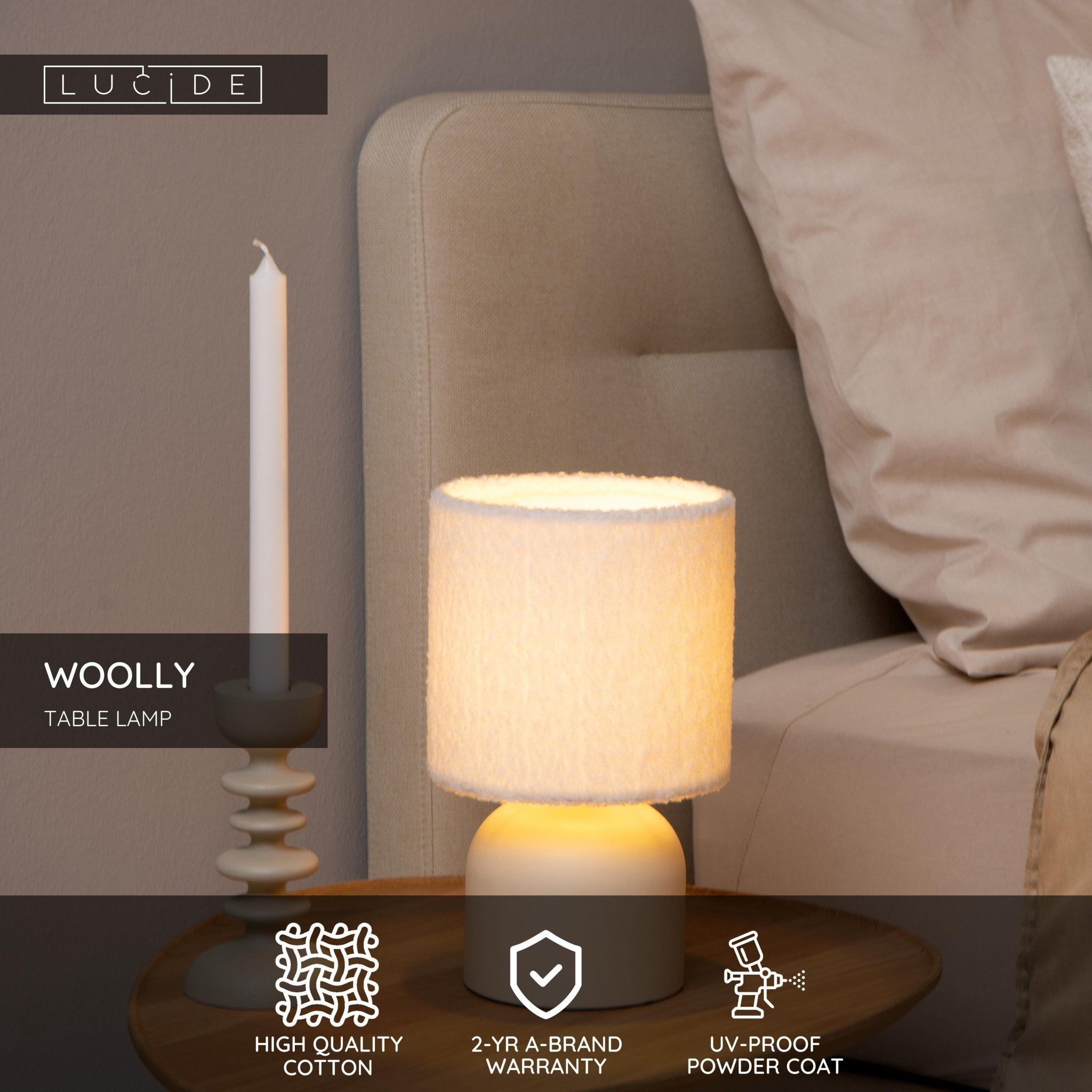 Woolly, bordslampa, cream - 16 cm - Bordslampor - Woolly, bordslampa, cream - 16 cm - 