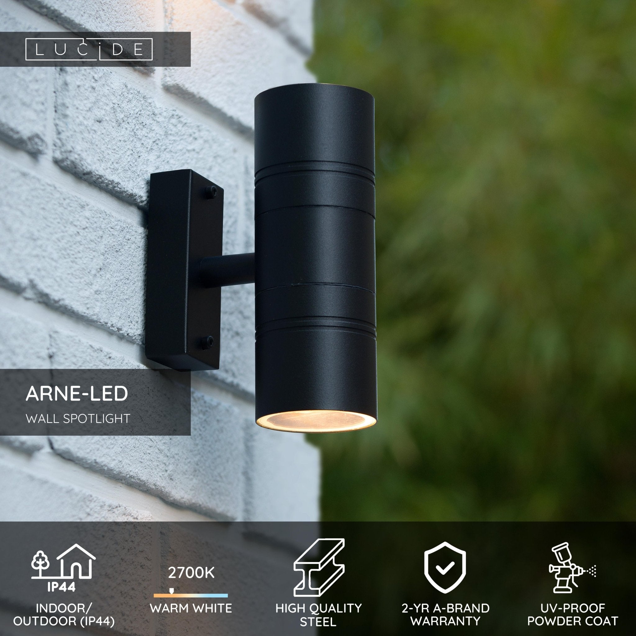 Arne - Led, Utomhus vägglampor, Svart - 12 cm - Utomhus Vägglampor - Arne - Led, Utomhus vägglampor, Svart - 12 cm - 