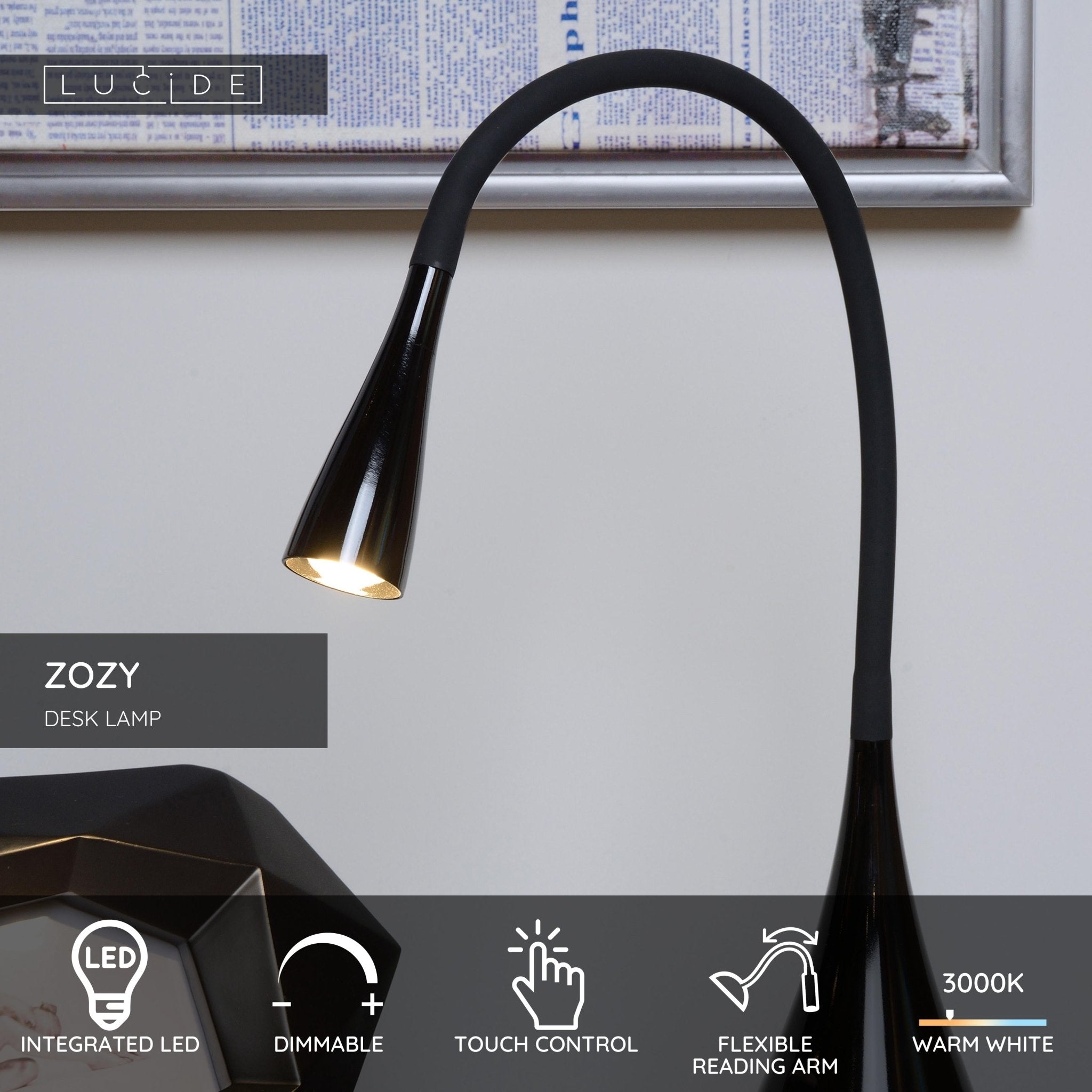 Zozy, skrivbordslampa, svart - 11,2 cm - Bordslampor - Zozy, skrivbordslampa, svart - 11,2 cm - 