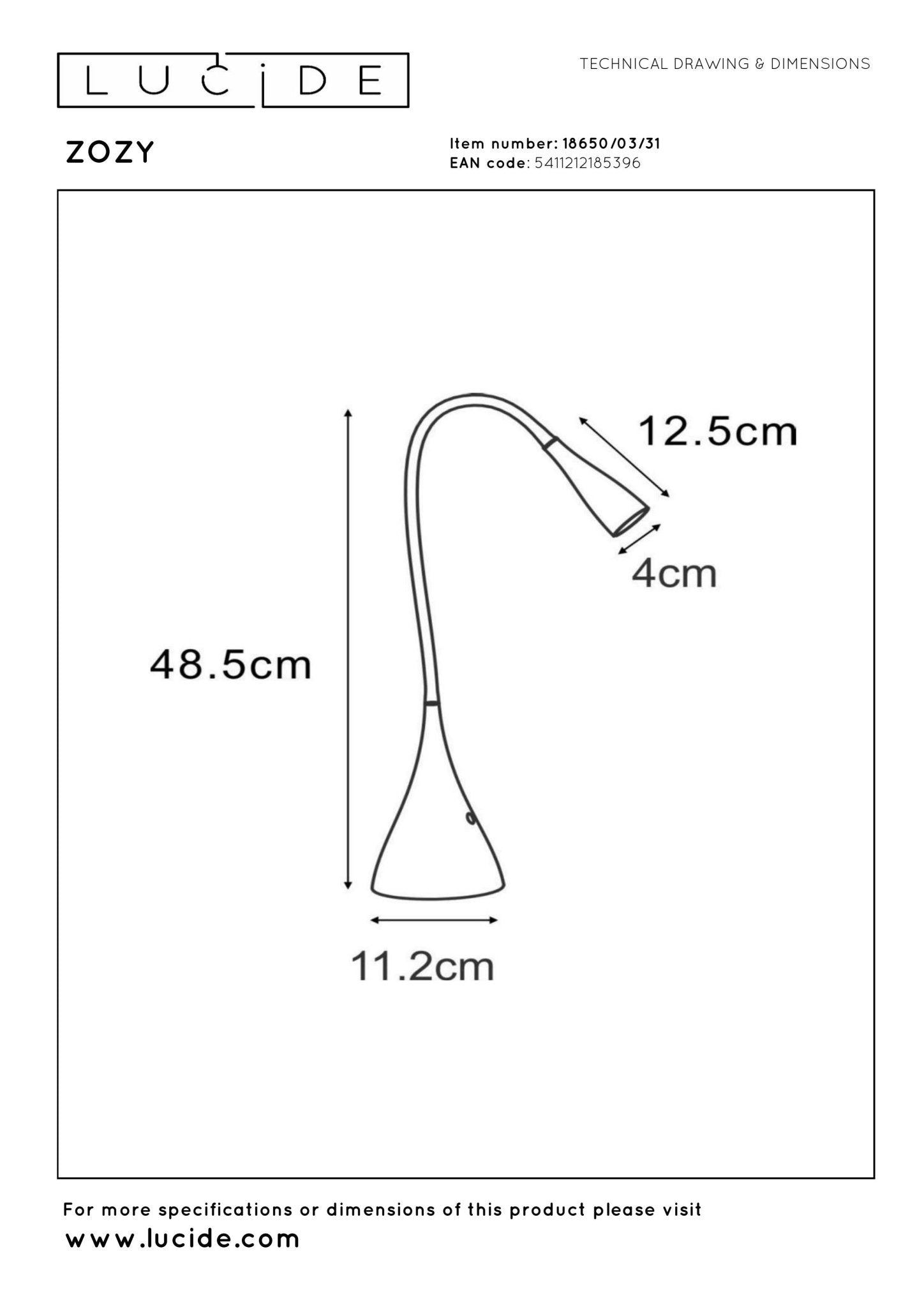 Zozy, skrivbordslampa, vit - 11,2 cm - Bordslampor - Zozy, skrivbordslampa, vit - 11,2 cm - 