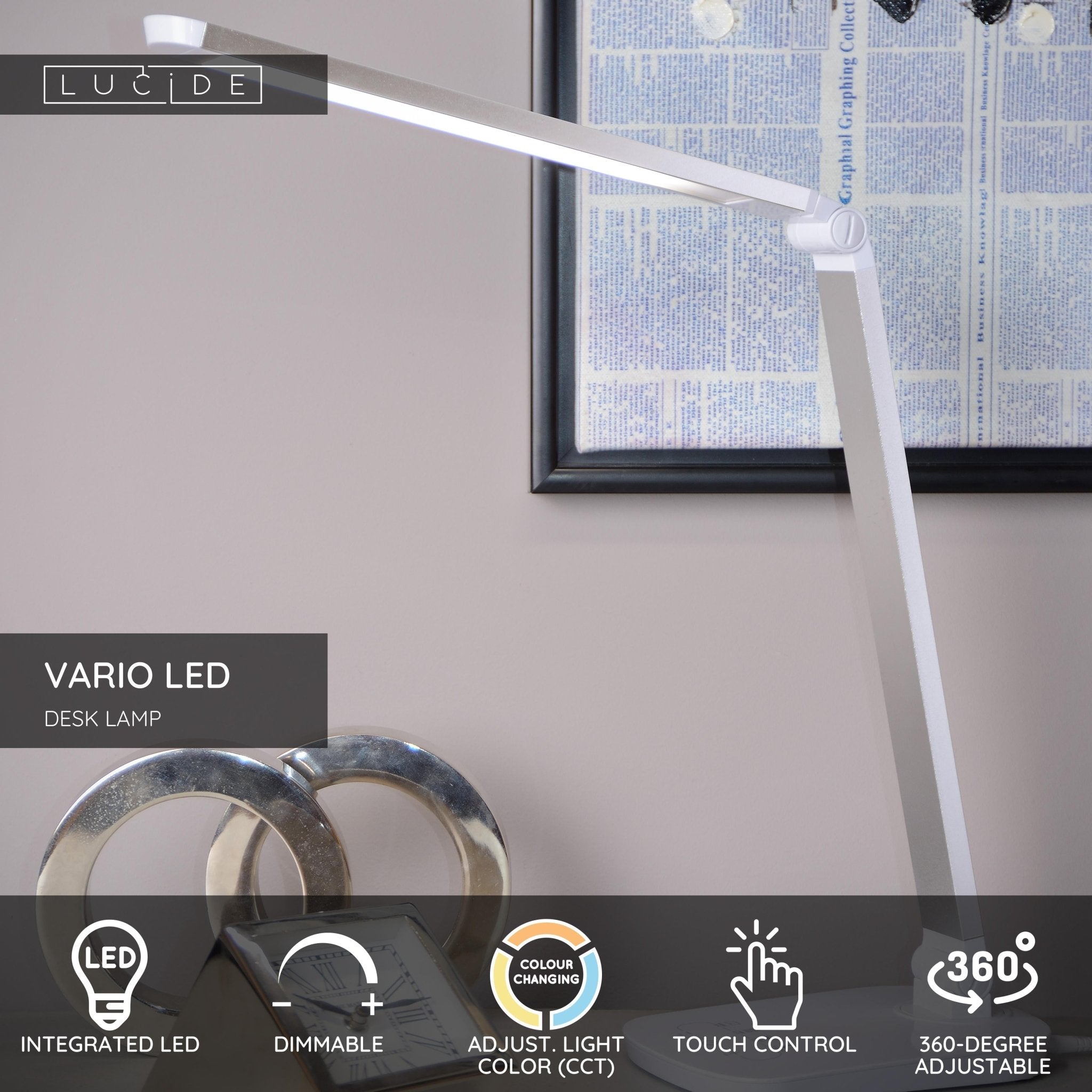 Vario Led, skrivbordslampa, vit - 60 cm - Bordslampor - Vario Led, skrivbordslampa, vit - 60 cm - 