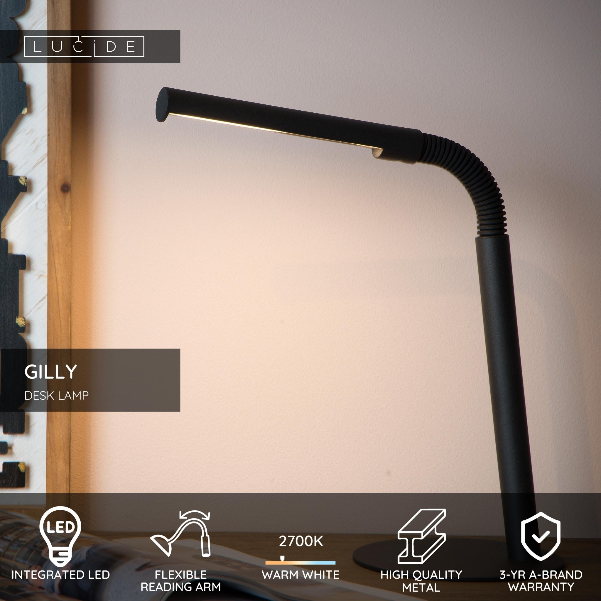 Gilly, skrivbordslampa, svart - 14 cm - Bordslampor - Gilly, skrivbordslampa, svart - 14 cm - 