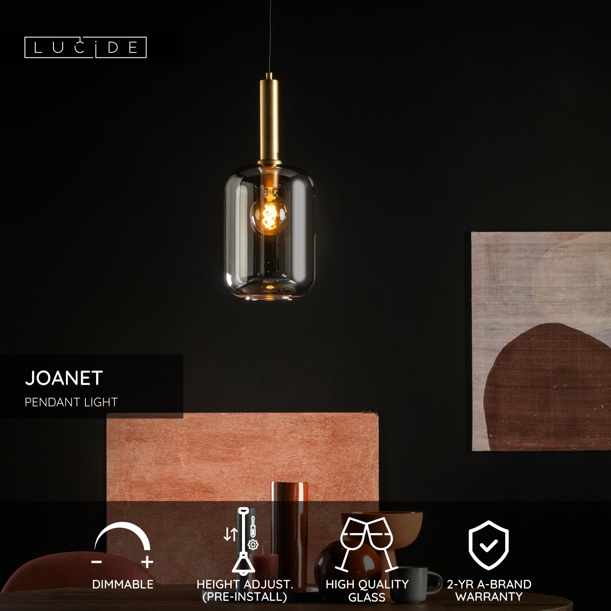 Joanet, pendellampa, rökgrå - 22 cm - Taklampor - Joanet, pendellampa, rökgrå - 22 cm - 