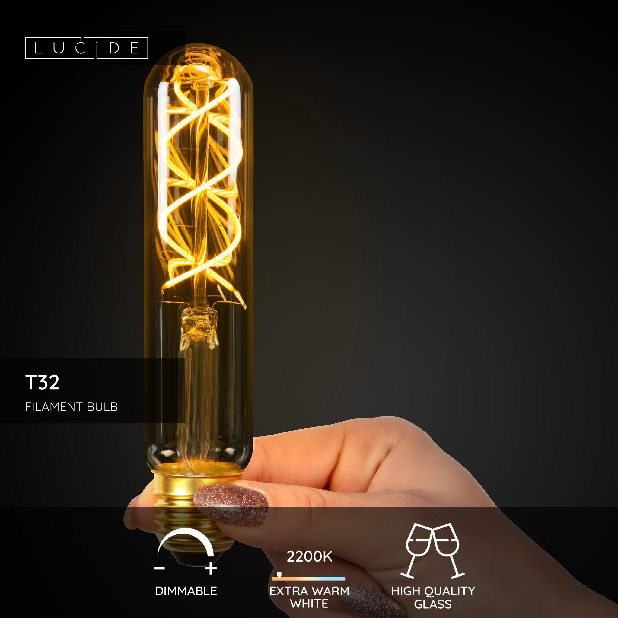 T32, glödlampa med glödtråd, bärnstensfärgad - 3 cm - Ljuskällor - T32, glödlampa med glödtråd, bärnstensfärgad - 3 cm - 