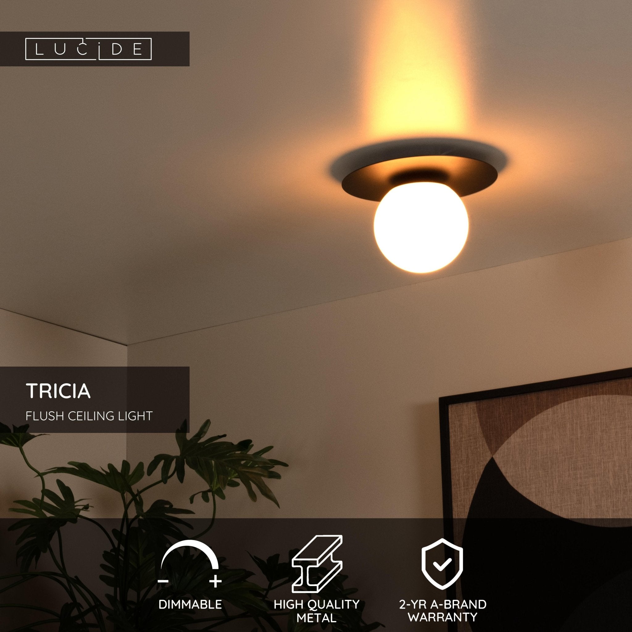 Tricia, taklampa, svart - 25 cm - Taklampor - Tricia, taklampa, svart - 25 cm - 