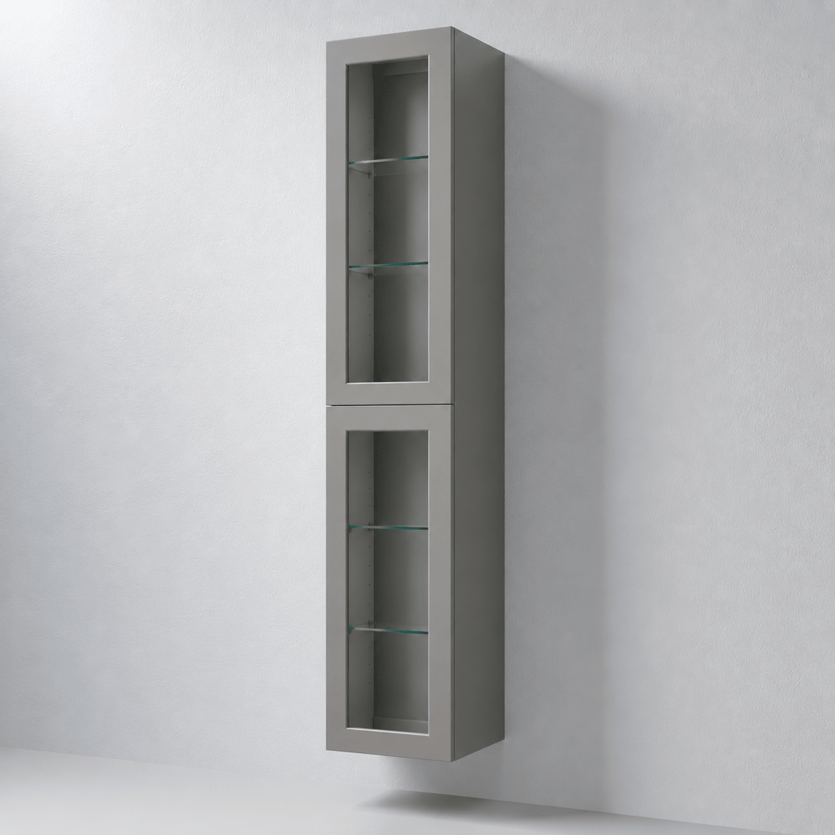 Tall Cabinet with Glass Doors - 35x32x174 cm - Matt Grey - Oslo - MASTERSTORE - 8595677182019 - Tall Cabinets - 70-035-00-03-42 - 8595677182019