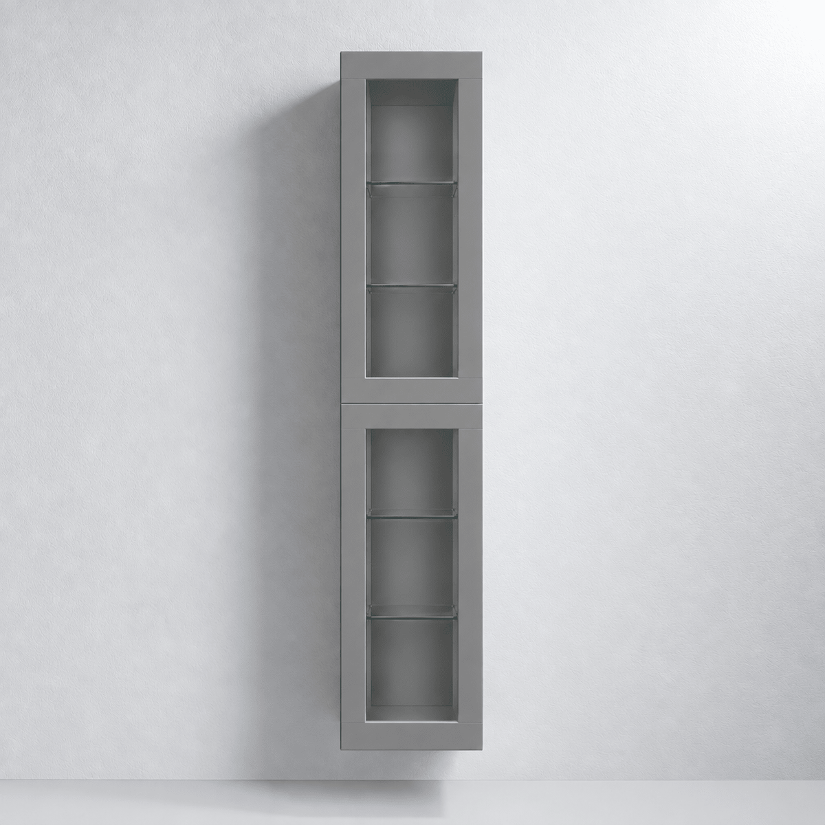 Tall Cabinet with 2 Framed Glass Doors - 35x32x174 cm - Matt Grey - Stockholm - MASTERSTORE - 8595677182521 - Tall Cabinets - 71-035-00-03-42 - 8595677182521