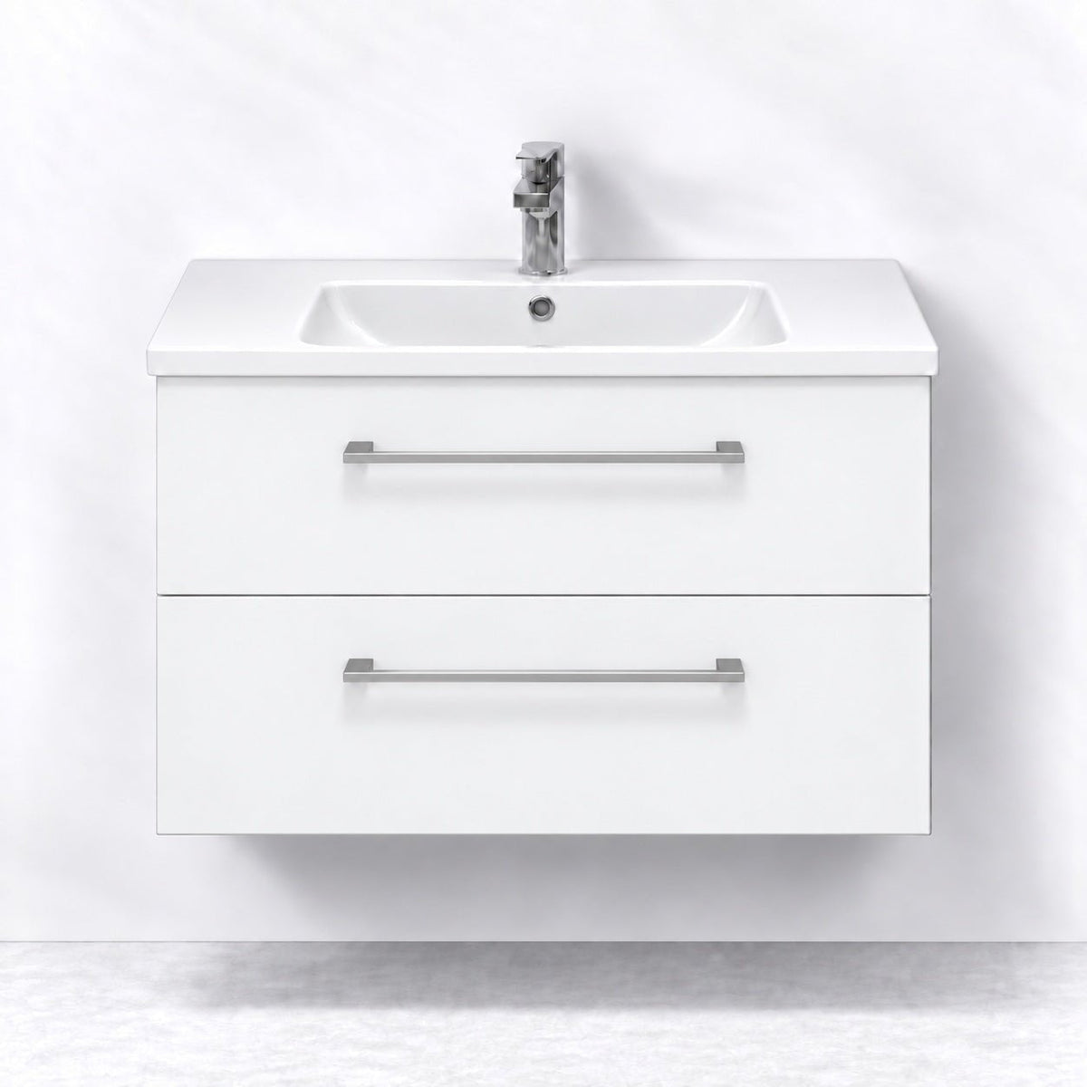 Vanity unit 80 cm in matt white with porcelain basin - Viggo - MASTERSTORE - 8595677175097 - Vanity Units - 75-080-68-01-50 - 8595677175097