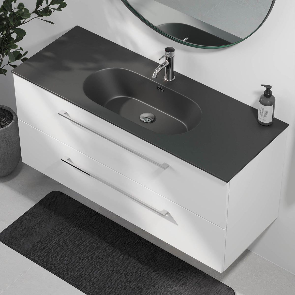 Horten, Furniture Set - Basin & Cabinet, White Mat - 80 cm - MASTERSTORE - 8595677190991 - Furniture Set - Code - 75-080-60-01-40 - 8595677190991