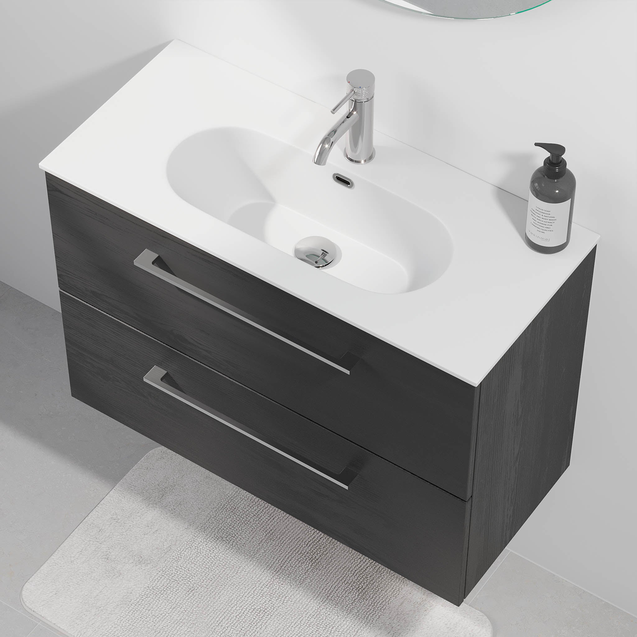 Harstad Badrumsmöbel Slimline, Svart Trä