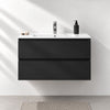 Bathroom furniture with classic integrated fronts - 90x46x50 cm - matt black - ceramic basin - Kenwood - MASTERSTORE - 8595677181098 - Vanity Units - 80-090-04-02-01 - 8595677181098