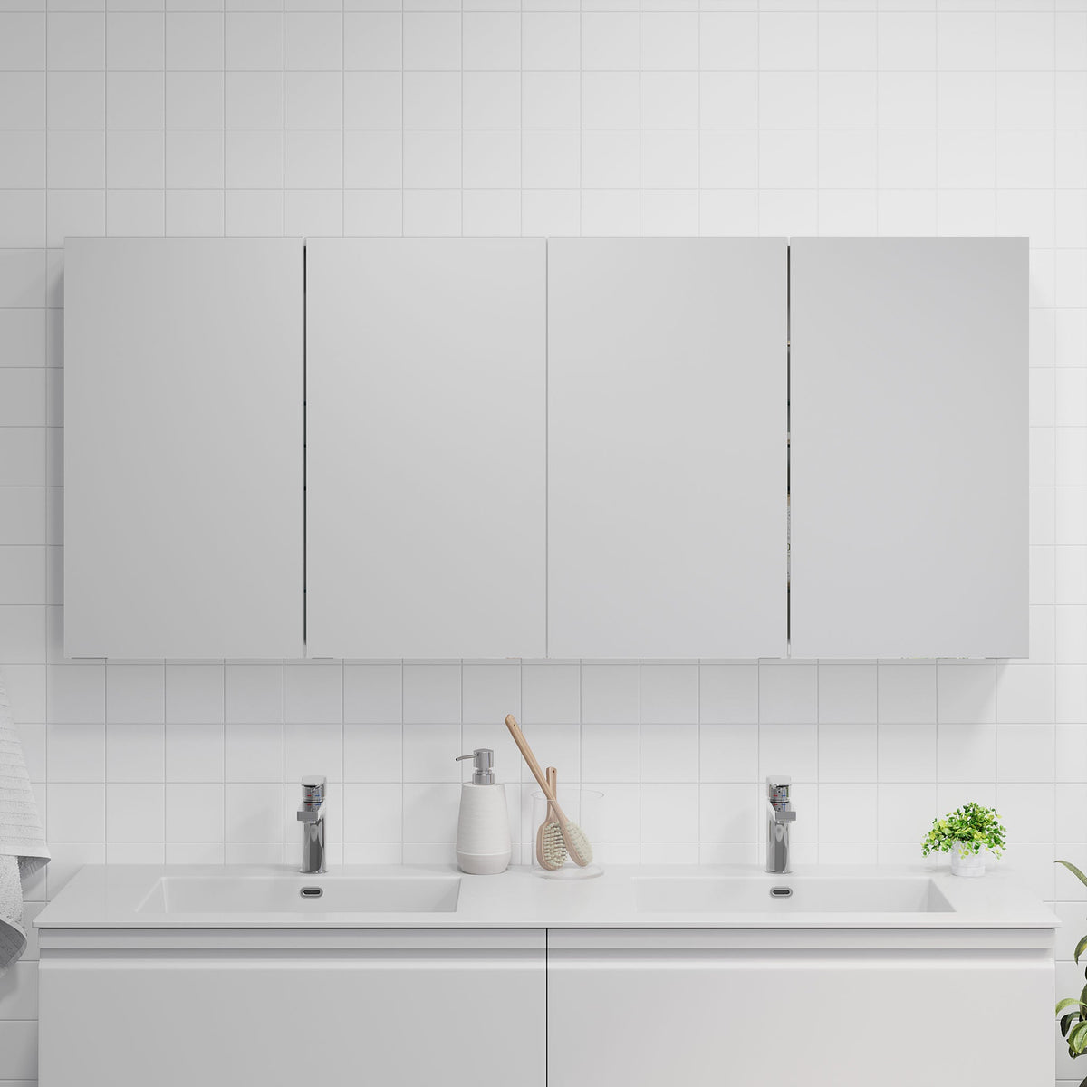 Mirror Cabinet - 160x14x70 cm - Matt White - Idse - MASTERSTORE - 8595677176865 - Mirror Cabinets - 82-160-40-01-00 - 8595677176865