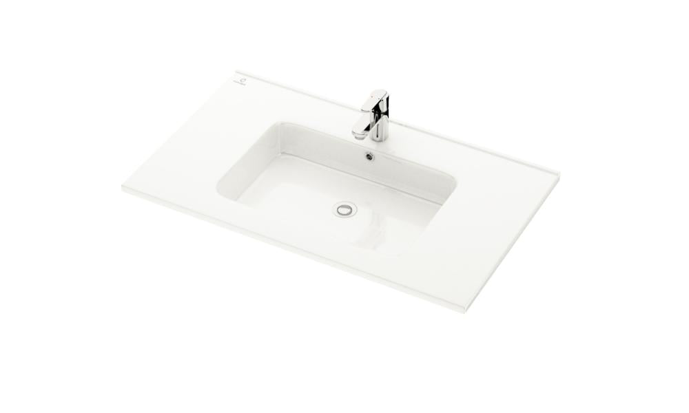 Tvättställ till badrumsmöbel - 80x46x1,5 cm - sanitetsporslin - vit - Lillehammer - Tvättställ - Lillehammer, Wash Basin, White Glossy - 80 cm - MASTERSTORE - 8594175640717 - Wash Basin - 06 - 080 - 01 - 11 - 00 - 8594175640717 - 