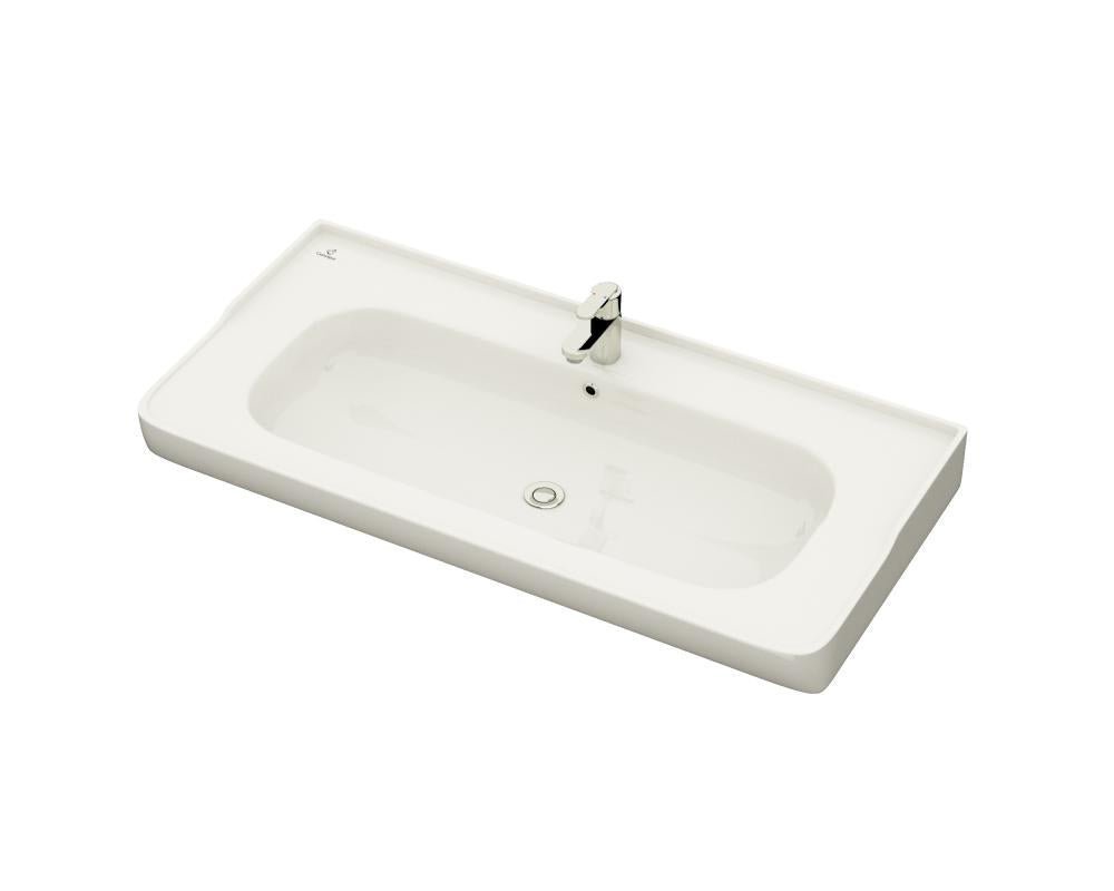 Tvättställ till badrumsmöbel - 100,5x49x1,5 cm - sanitetsporslin - vit - Smøla - Tvättställ - Smøla, Wash Basin, White Glossy - 100,5 cm - MASTERSTORE - 8594175644890 - Wash Basin - 06 - 100 - 13 - 11 - 00 - 8594175644890 - 