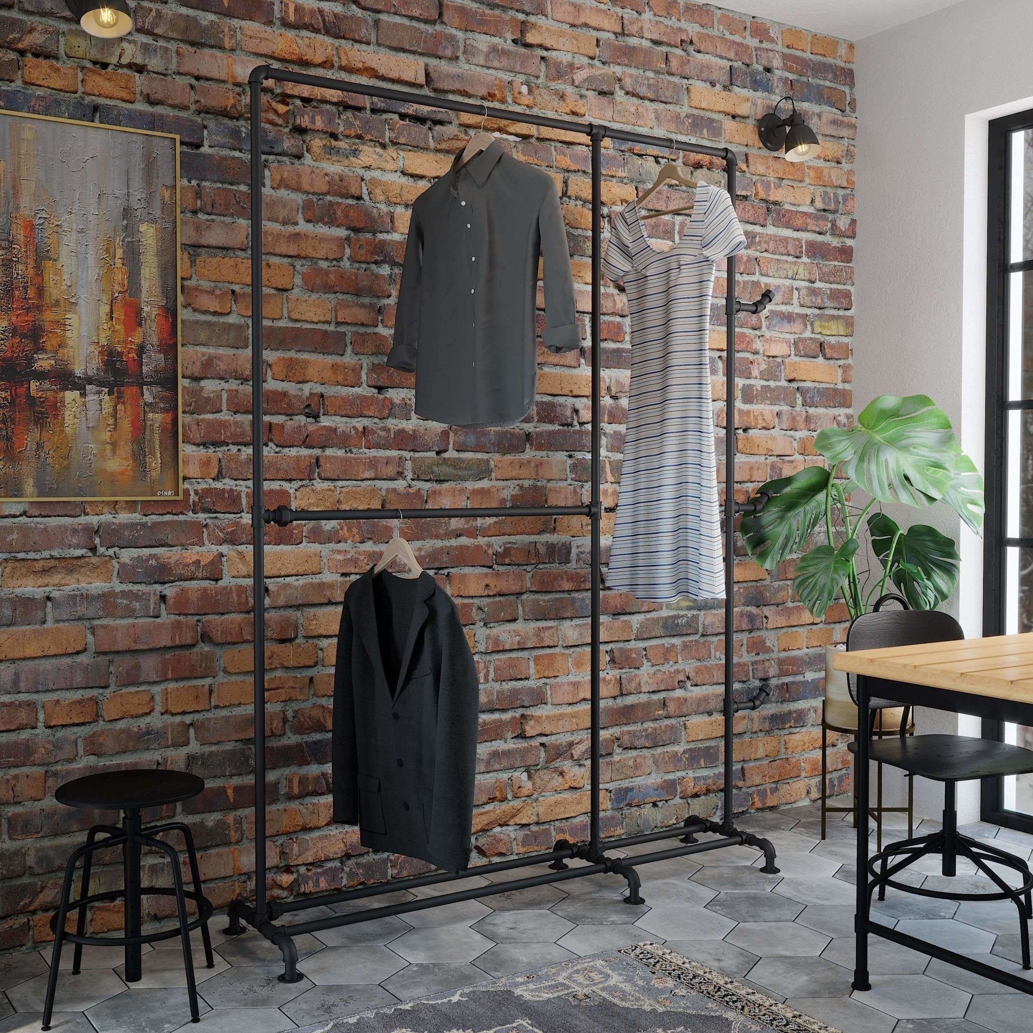 Mors, Garderob, Svart Matt - 152 cm - Klädställning - Mors, Wardrobe, Black Mat - 152 cm - MASTERSTORE - 8595677116403 - Wardrobe - 50 - 212 - 02 - 02 - 04 - 8595677116403 - 