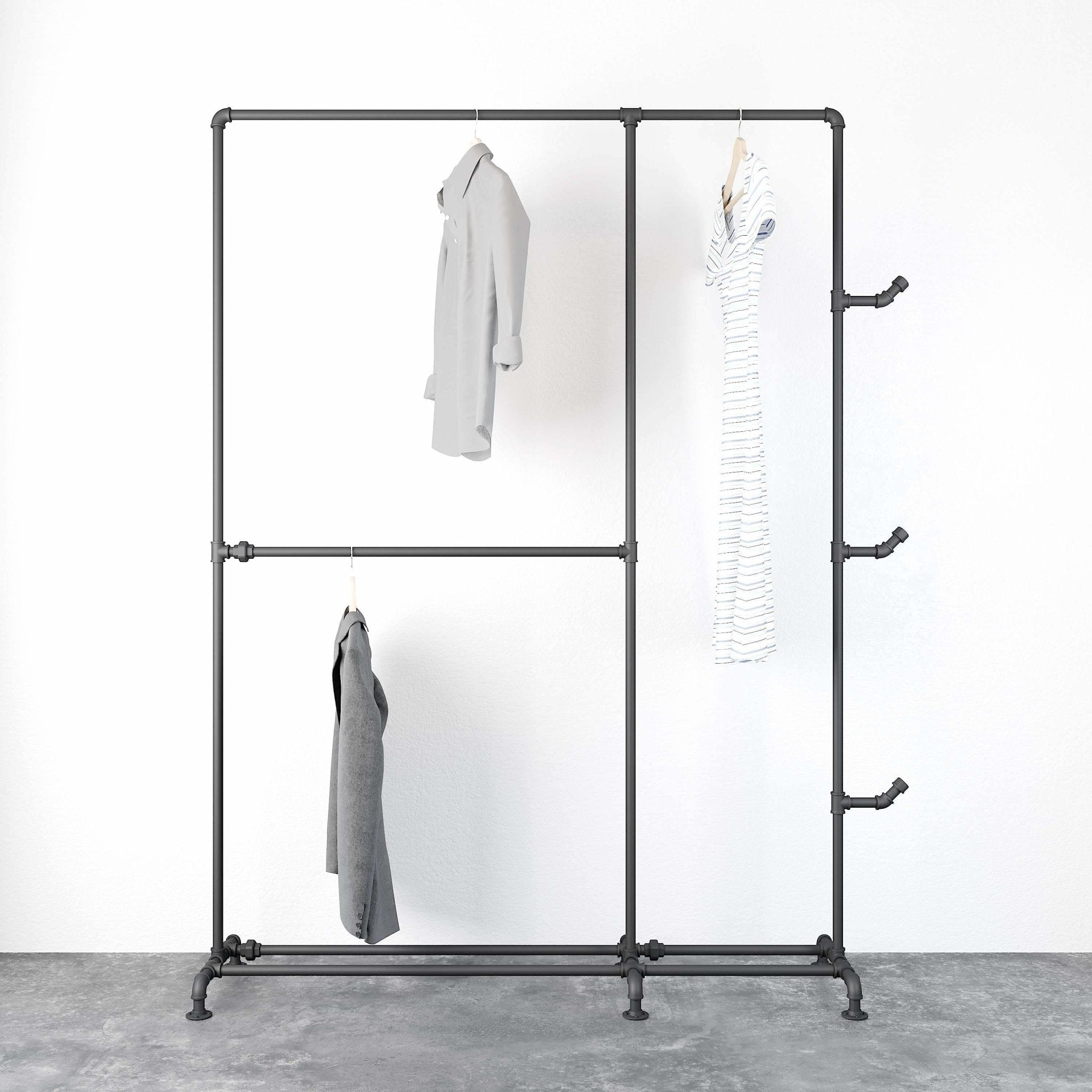 Mors, Garderob, Svart Matt - 152 cm - Klädställning - Mors, Wardrobe, Black Mat - 152 cm - MASTERSTORE - 8595677116403 - Wardrobe - 50 - 212 - 02 - 02 - 04 - 8595677116403 - 