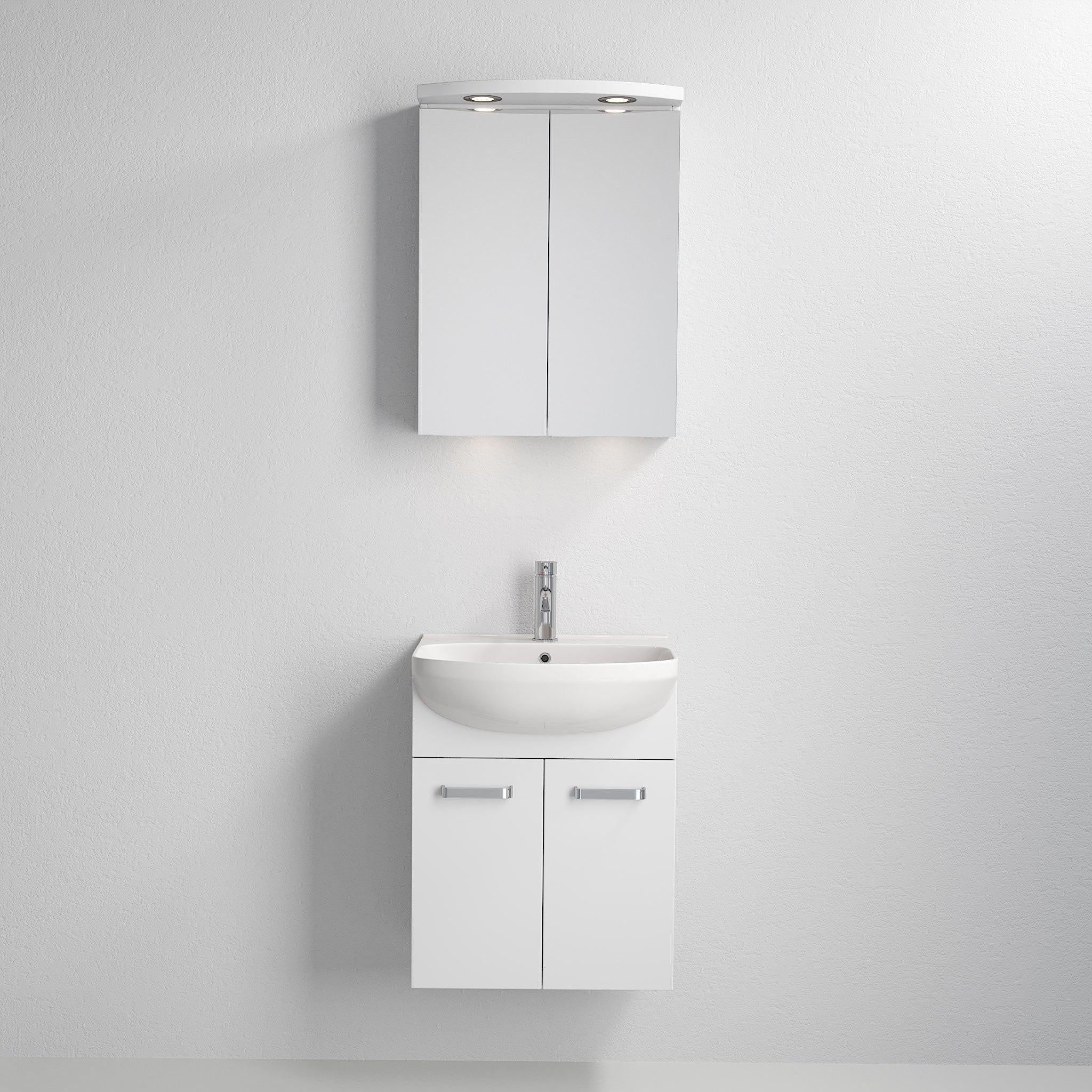 Badrumsmöbelpaket med underskåp, spegeskåp och tvättställ i porslin - 50 cm - mattgrå - Vang - Tvättställsskåp - Vang, Furniture Set - One Box, Grey Mat - 50,4 cm - MASTERSTORE - 8595677118070 - Furniture Set - One Box - 09 - 050 - 00 - 03 - 00 - 8595677118070 - 