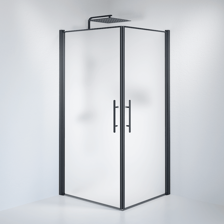 Duschhörna fyrkantig 70x80x198 cm - 6 mm frostat nanoglas - svart profil - Vänern - Duschhörn - Square - Frosted, Shower Enclosure Set - Code, Matt/Black - 70 cm - MASTERSTORE - 8595677120332 - Shower Enclosure Set - Code - 36 - 708 - 02 - 55 - 00 - 8595677120332 - 