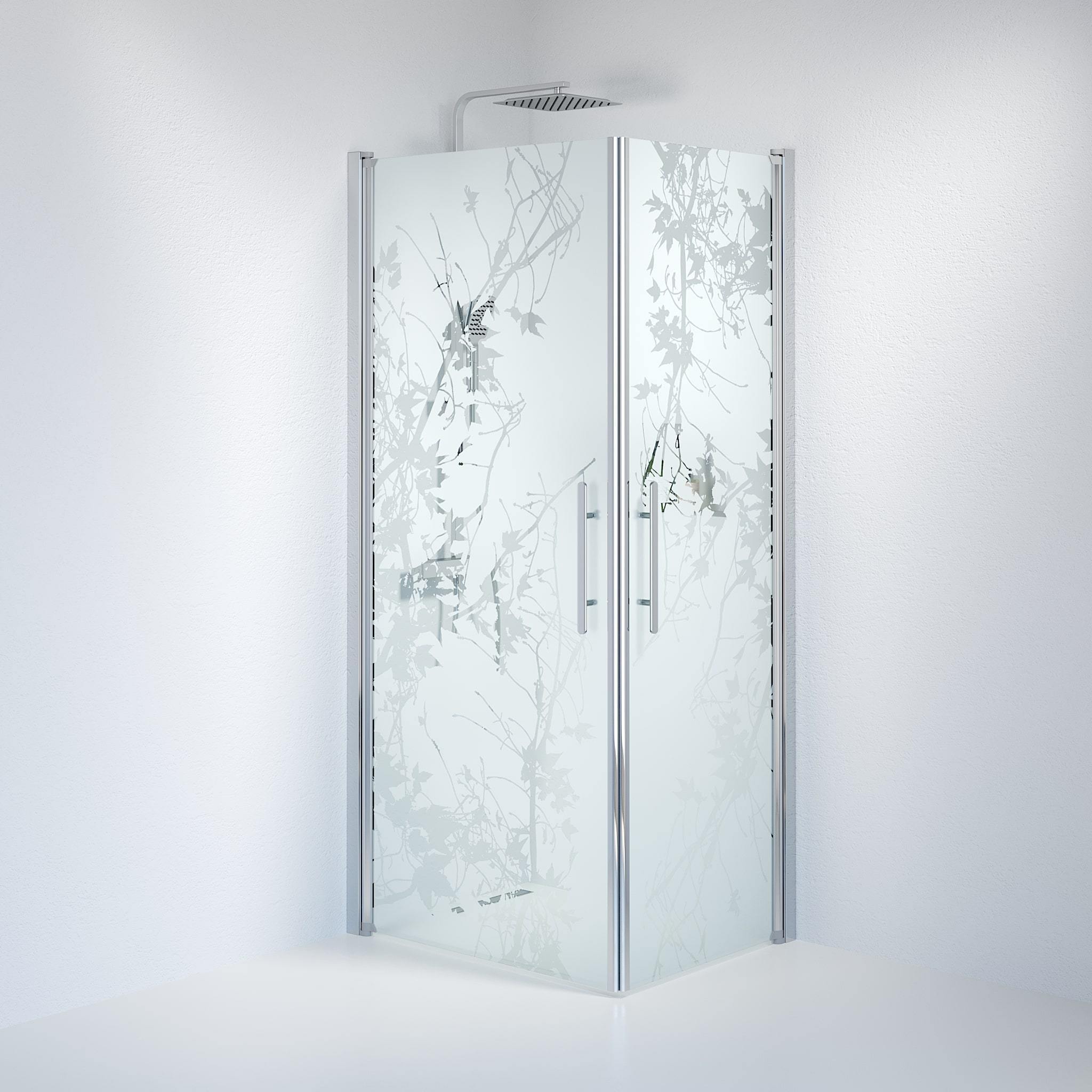 Duschhörna fyrkantig 80x80x198 cm - 6 mm frostad dekor nanoglas - kromprofil - Vänern - Duschhörn - Square - Decor, Shower Enclosure Set - Code, Decor/Chrome - 80 cm - MASTERSTORE - 8595677120769 - Shower Enclosure Set - Code - 36 - 808 - 60 - 54 - 00 - 8595677120769 - 