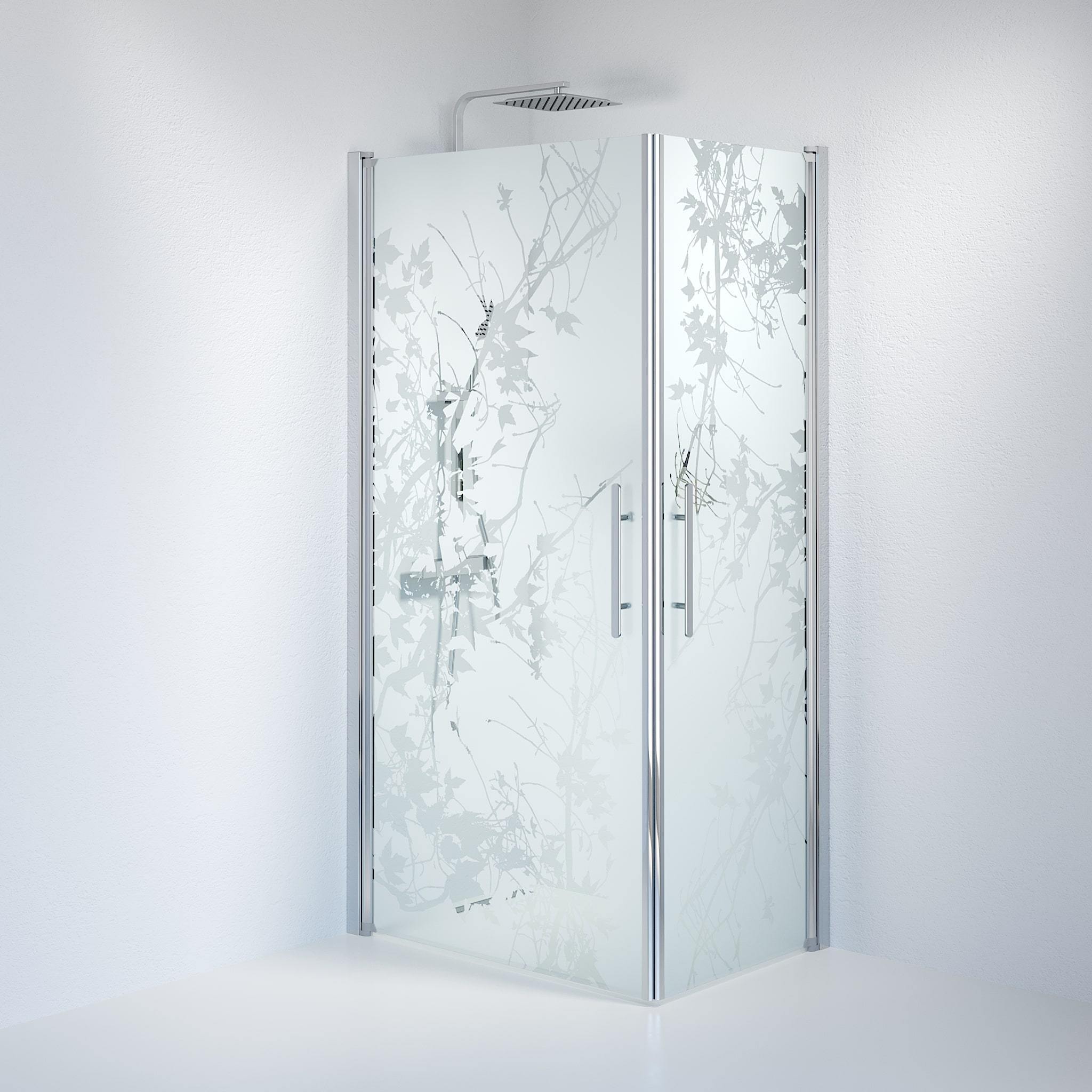 Duschhörna fyrkantig 80x80x198 cm - 6 mm frostad dekor nanoglas - kromprofil - Vänern - Duschhörn - Square - Decor, Shower Enclosure Set - Code, Decor/Chrome - 80 cm - MASTERSTORE - 8595677120769 - Shower Enclosure Set - Code - 36 - 808 - 60 - 54 - 00 - 8595677120769 - 