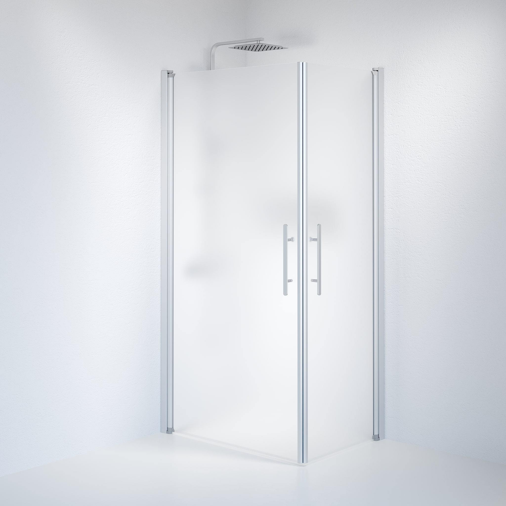 Duschhörna fyrkantig 90x100x198 cm - 6 mm frostat nanoglas - borstad aluminiumprofil - Vänern - Duschhörn - Square - Frosted, Shower Enclosure Set - Code, Matt/Satin - 90 cm - MASTERSTORE - 8595677121209 - Shower Enclosure Set - Code - 36 - 901 - 67 - 55 - 00 - 8595677121209 - 