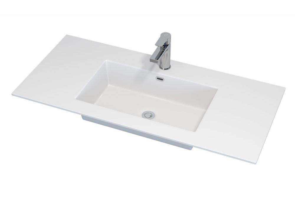 Tvättställ till badrumsmöbel - 100x46x1,5 cm - solid surface - matt vit - Haraldslund - Tvättställ - Haraldslund, Wash Basin, White Mat - 100 cm - MASTERSTORE - 8595677135671 - Wash Basin - 06 - 100 - 81 - 01 - 00 - 8595677135671 - 