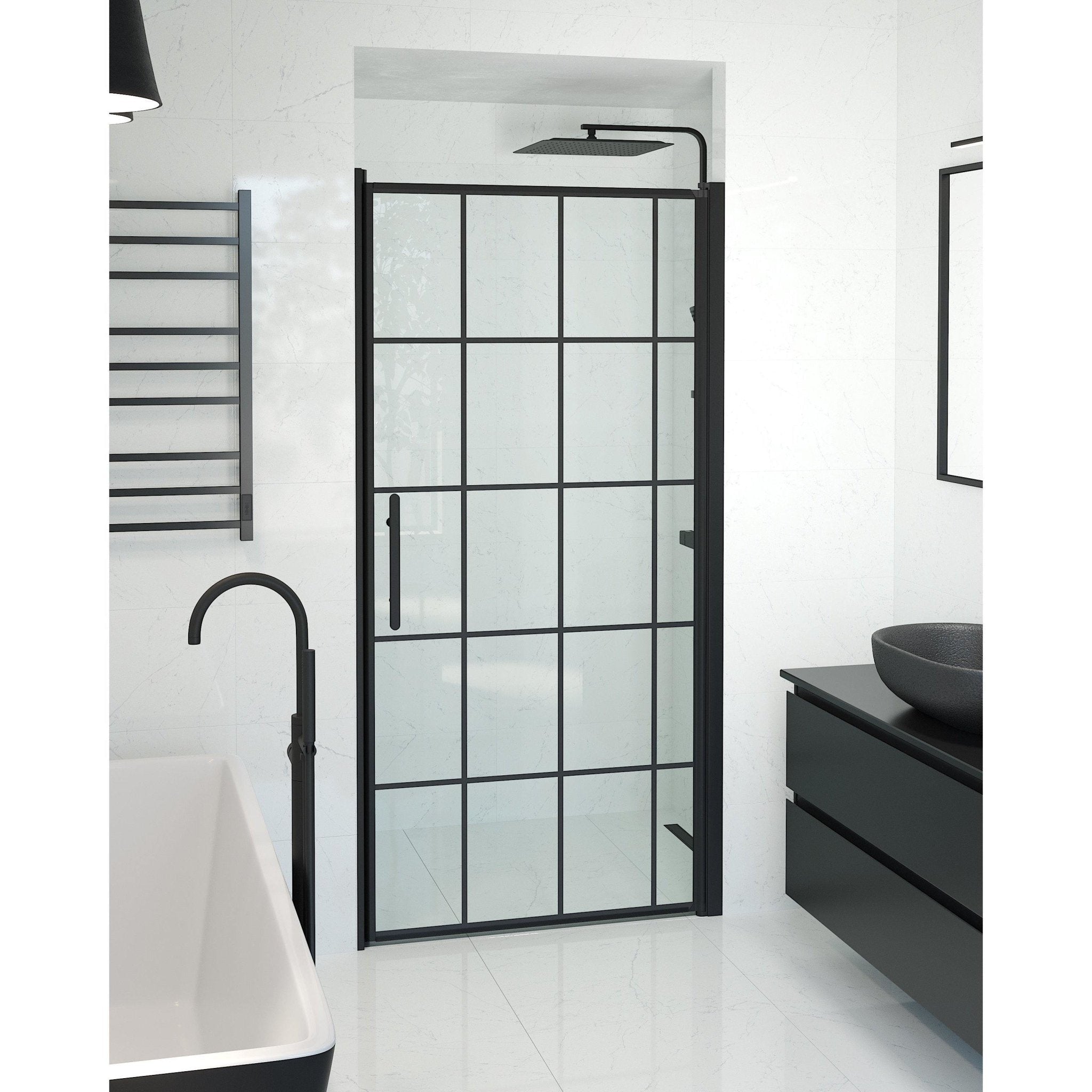 Nischdusch 80x198 cm - 6 mm klart nanoglas med svarta spröjs - svart profil - Vänern - Duschdörrar - Niche - Frames, Shower Enclosure Set - Code, Frame/Black - 80 cm - MASTERSTORE - 8595677138948 - Shower Enclosure Set - Code - 38 - 080 - 00 - 59 - 00 - 8595677138948 - 