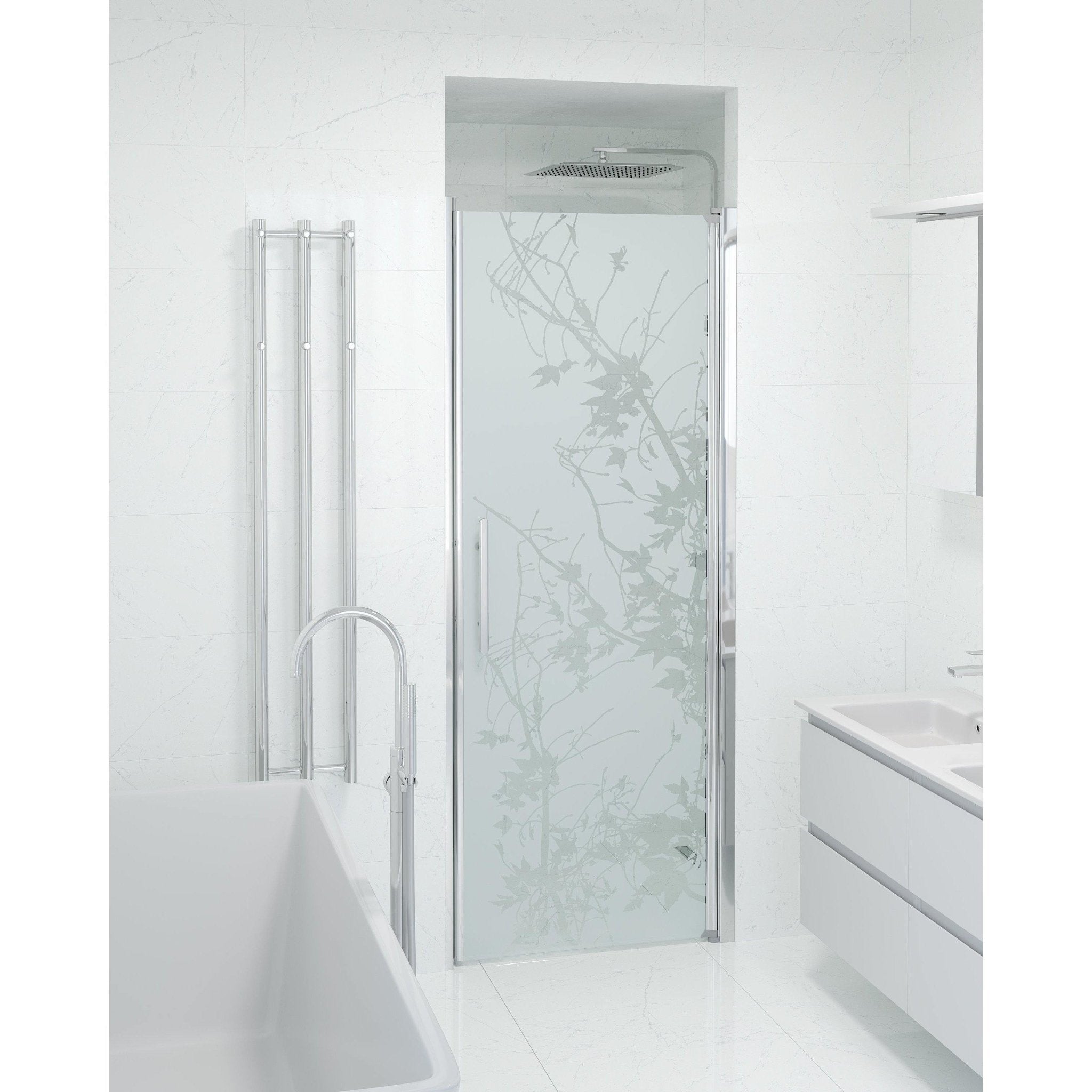 Nischdusch 80x198 cm - 6 mm frostad dekor nanoglas - kromprofil - Vänern - Duschdörrar - Niche - Decor, Shower Enclosure Set - Code, Decor/Chrome - 80 cm - MASTERSTORE - 8595677139136 - Shower Enclosure Set - Code - 38 - 080 - 01 - 54 - 00 - 8595677139136 - 