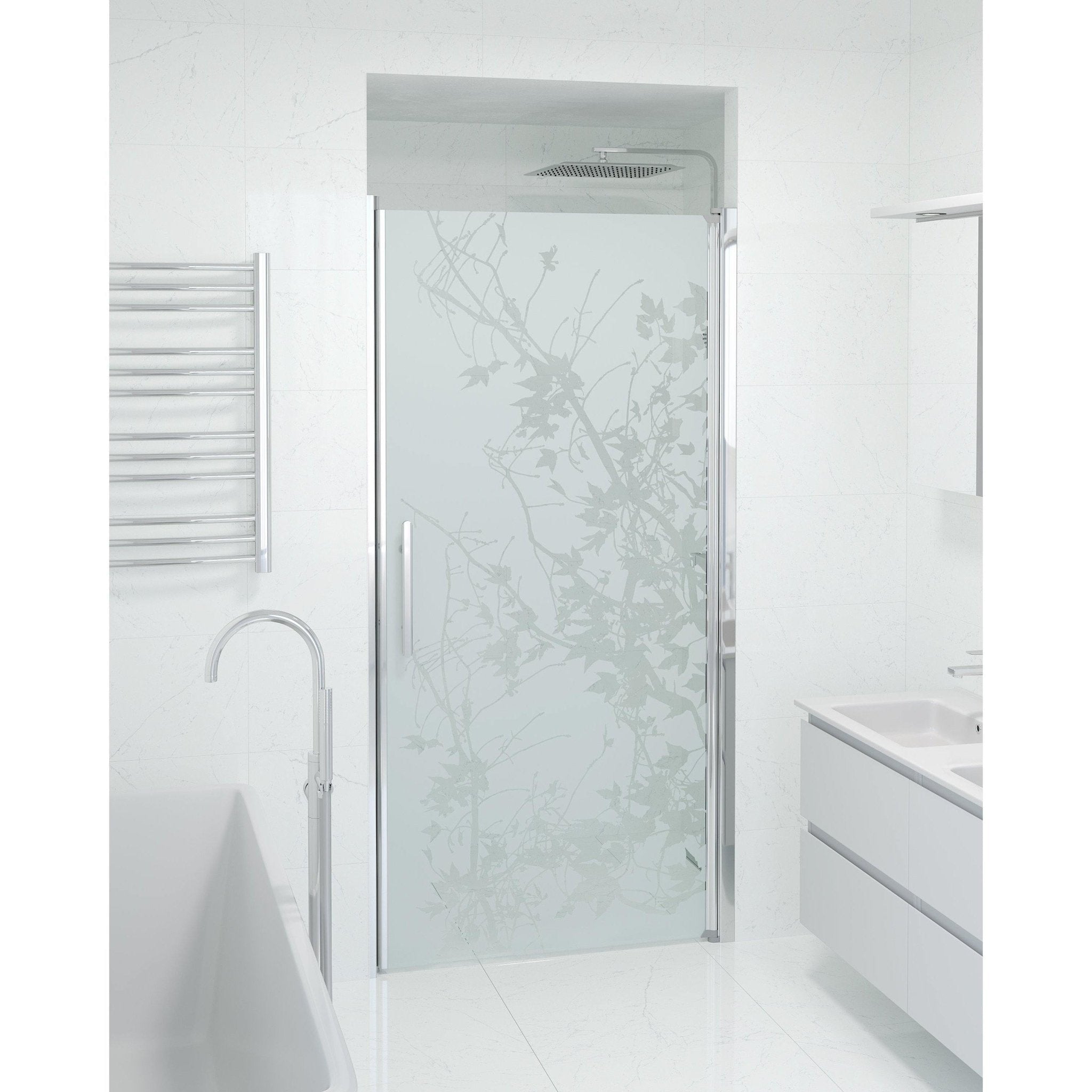 Nischdusch 80x198 cm - 6 mm frostad dekor nanoglas - kromprofil - Vänern - Duschdörrar - Niche - Decor, Shower Enclosure Set - Code, Decor/Chrome - 80 cm - MASTERSTORE - 8595677139136 - Shower Enclosure Set - Code - 38 - 080 - 01 - 54 - 00 - 8595677139136 - 