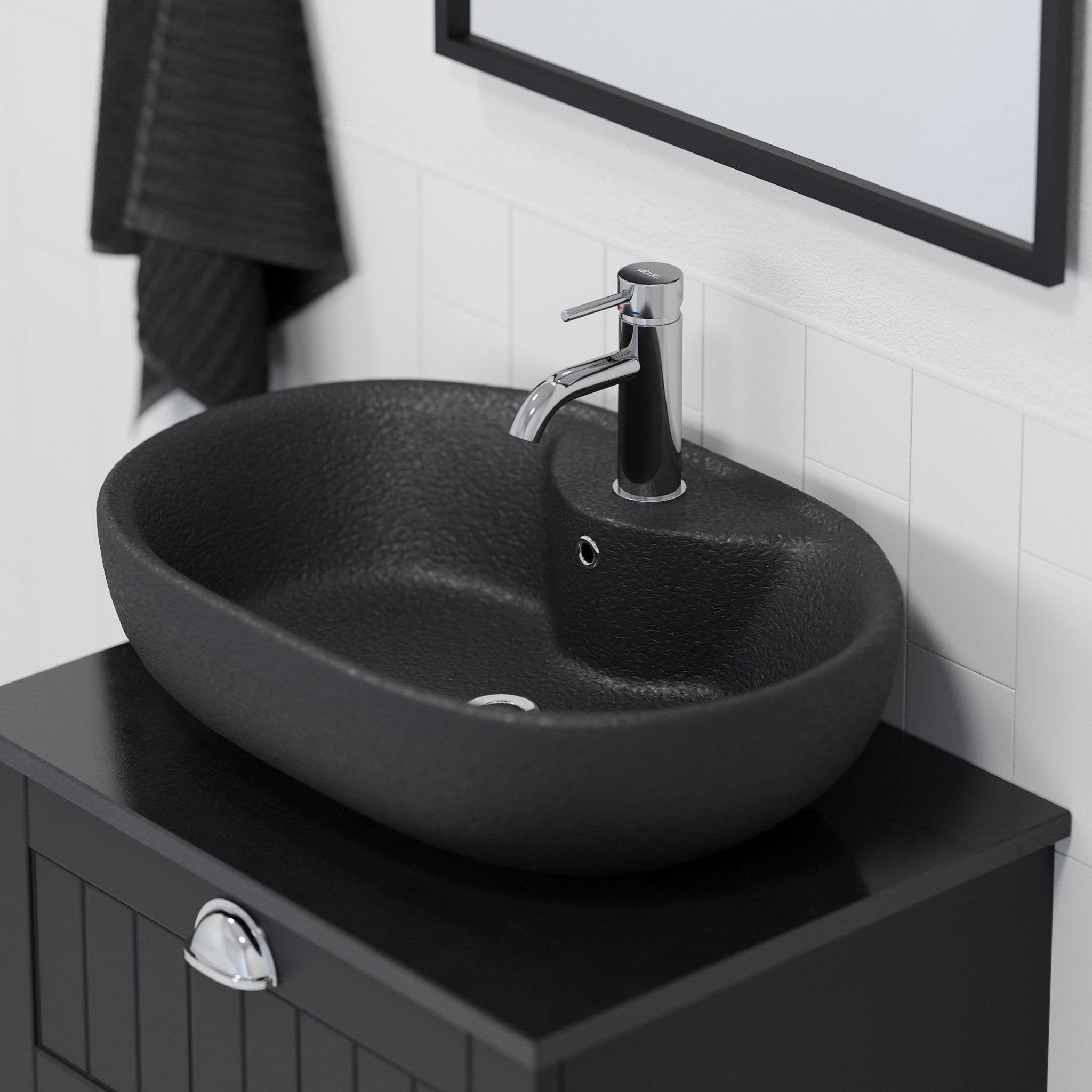 Rund tvättställsblandare 15,7 cm - med bottenventil (set) - mattvit - Dragør - Tvättställsblandare - Dragør, Mixer Set - Code, White Mat - 5 cm - MASTERSTORE - 8595677141382 - Mixer Set - Code - 48 - 005 - 01 - 01 - 30 - 8595677141382 - 