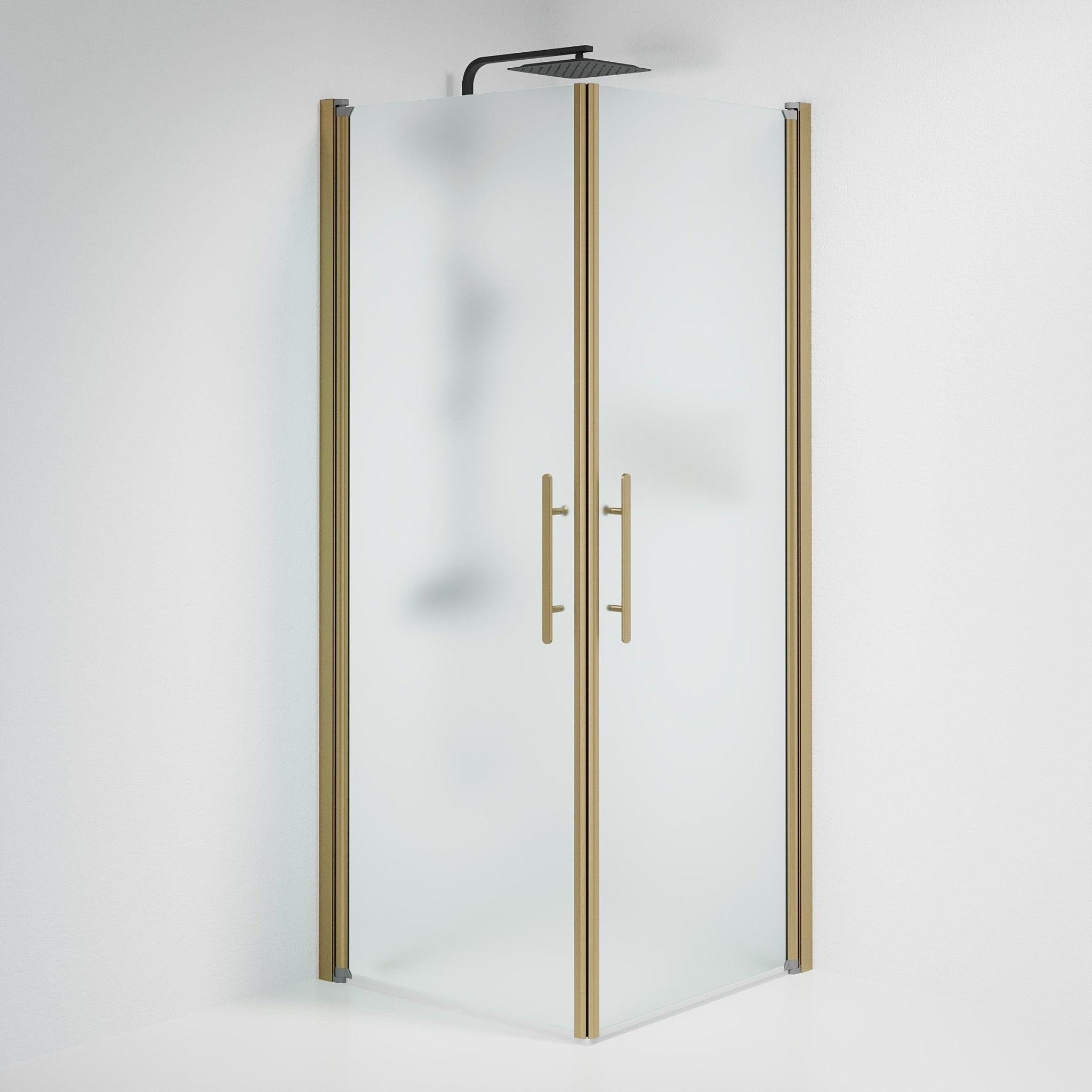 Duschhörna fyrkantig 100x100x198 cm - 6 mm frostat nanoglas - bronsprofil - Vänern - Duschhörn - Square - Frosted, Shower Enclosure Set - Code, Matt/Bronze - 100 cm - MASTERSTORE - 8595677155457 - Shower Enclosure Set - Code - 36 - 101 - 70 - 55 - 00 - 8595677155457 - 