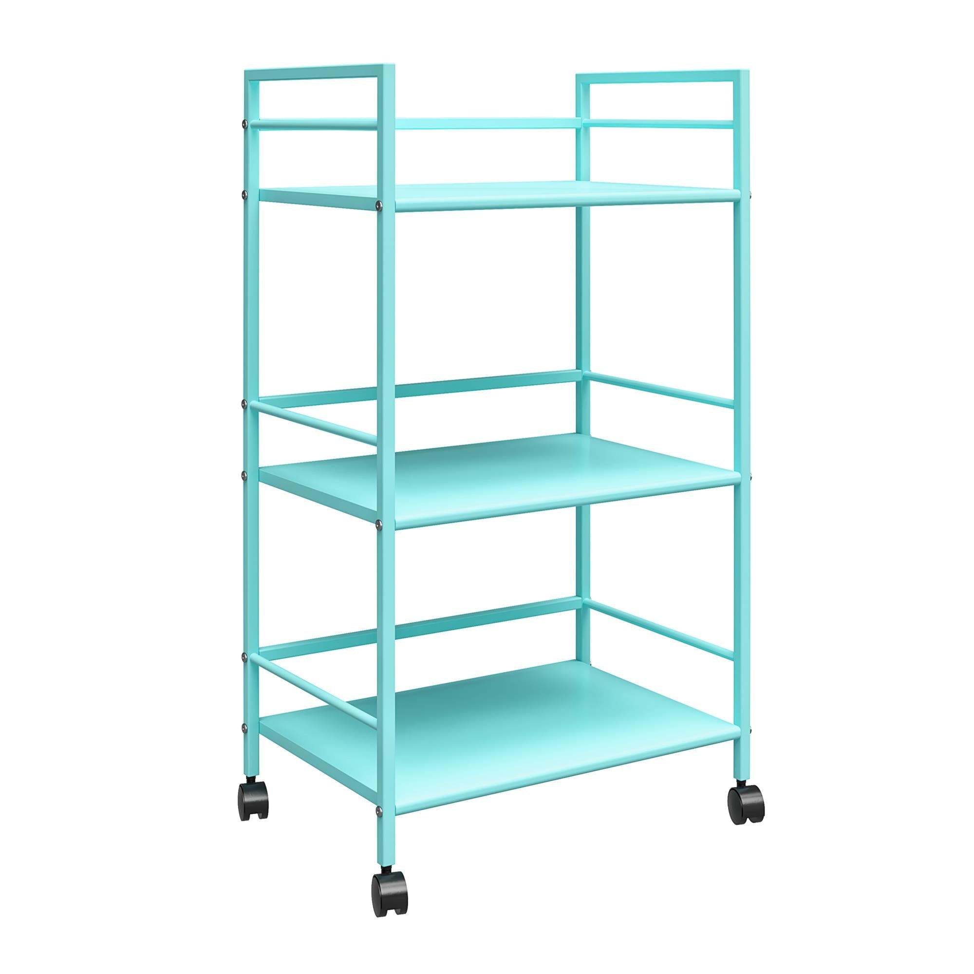 Rullbord - 43x29x77 cm - med 3 hyllplan, i pulverlackerad metall - mynta - Cache - Rullbord - Cache Rolling Cart in Fresh Mint - Stylish & Functional Storage - MASTERSTORE - 8595677158632 - Rolling Carts - 7741811COM - 8595677158632 - 