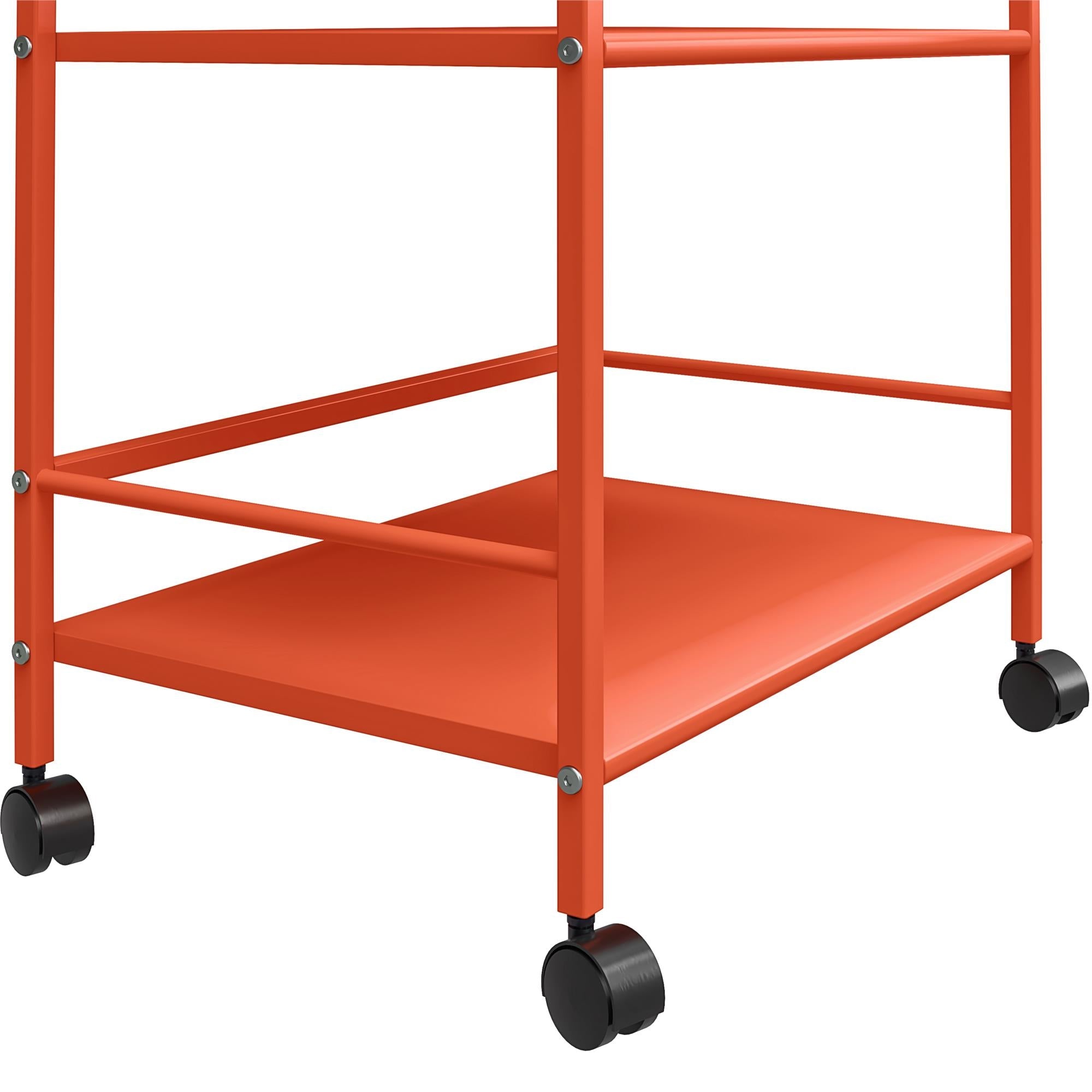 Rullbord - 43x29x77 cm - med 3 hyllplan, i pulverlackerad metall - orange - Cache - Rullbord - Cache Mobile Utility Cart in Vibrant Orange – Multi - Purpose Storage Solution - MASTERSTORE - 8595677158649 - mobile utility carts - 7741813COM - 8595677158649 - 