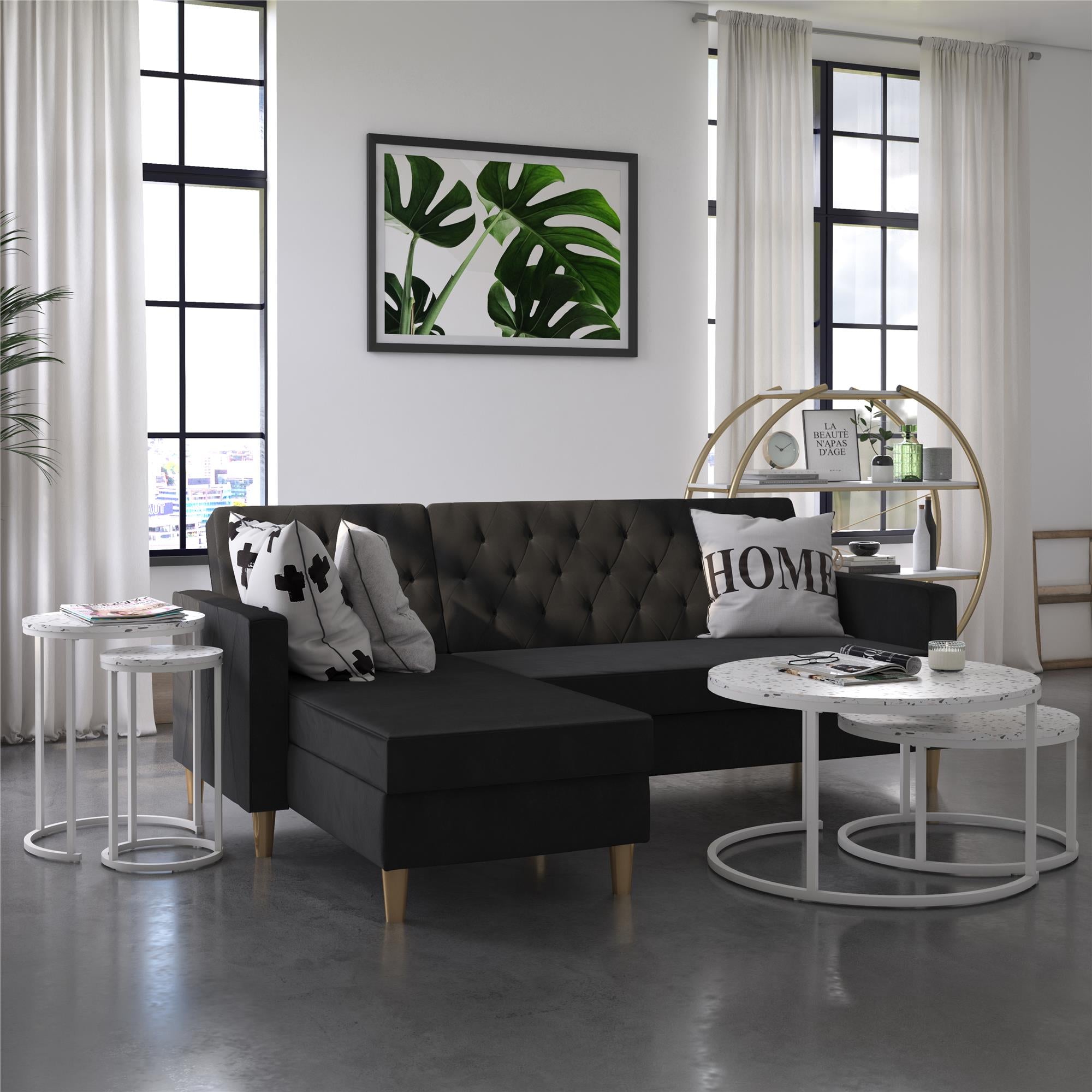 Amelia sidobord, terrazzo